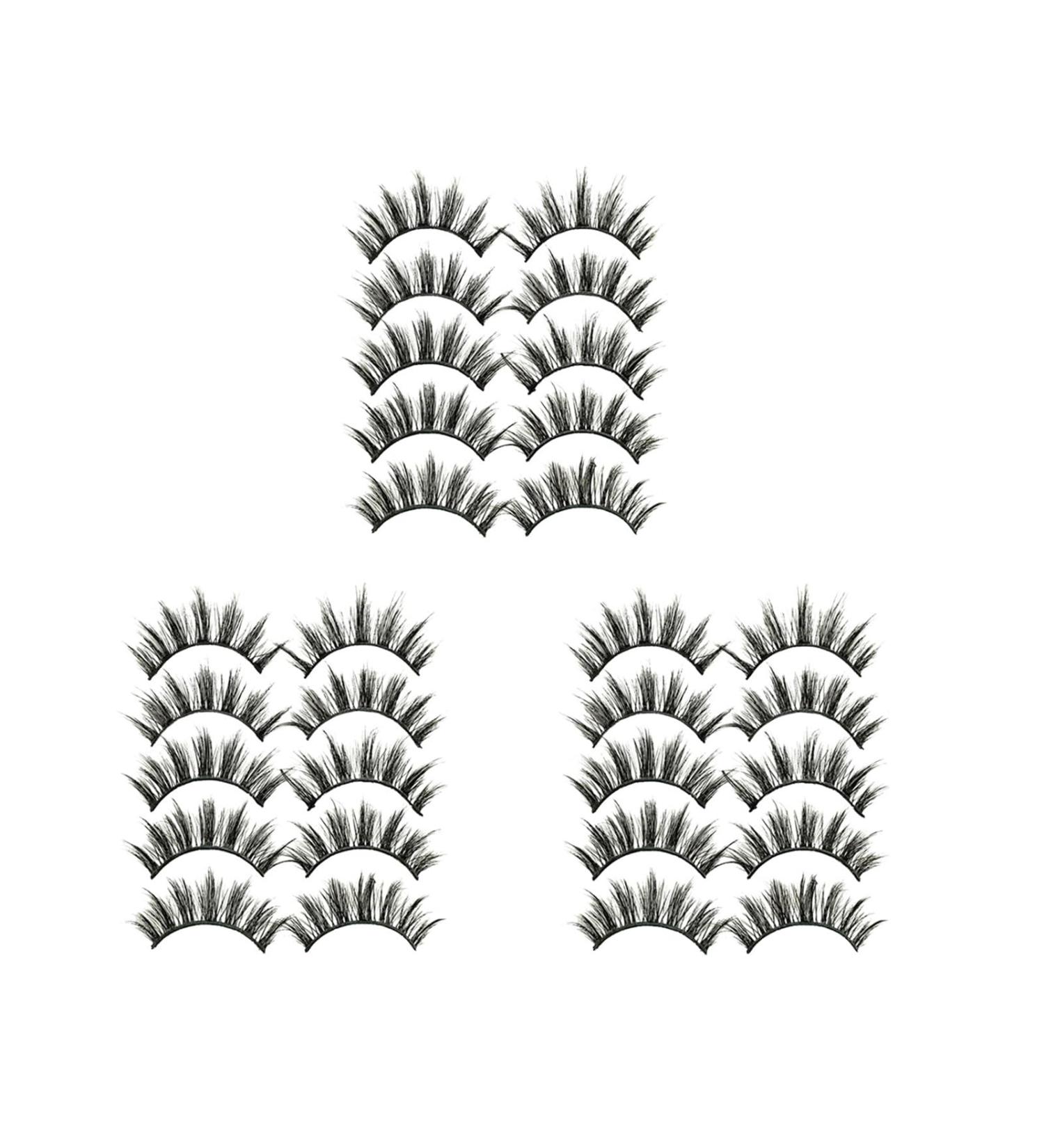 15 Pairs Natural Look Eyelashes Faux Mink Fake Eyelashes Light Volume False Lashes Fluffy Strip Lashes for wedding events photo shooting night out parties or daily use - Buy Online on GoSupps.com