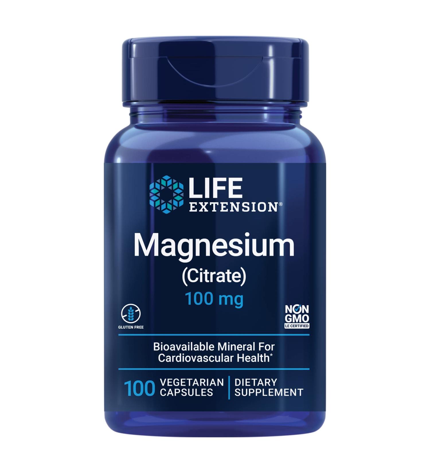 Life Extension Magnesium Citrate 160 mg â€“ 100 Vegetarian Capsules for Optimal Health - Buy Online on GoSupps.com