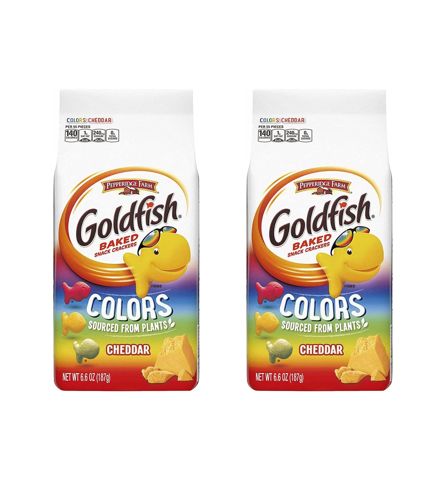 Pepperidge Farm Goldfish Crackers Cheddar Colors | 187g x 2 Pack - Buy Online on GoSupps.com