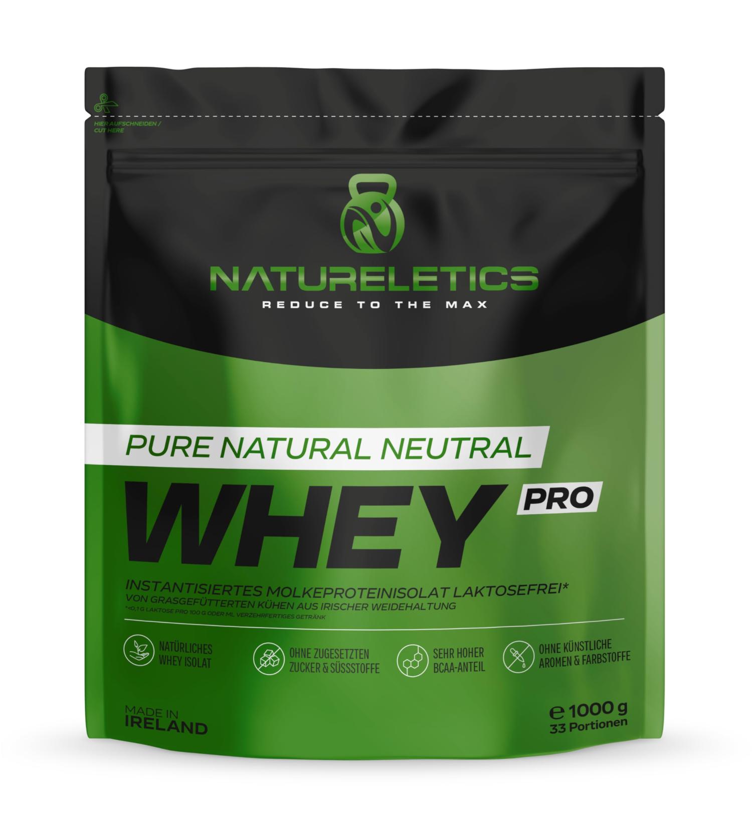 Naturaleletics 100% Pure Premium Whey Isolate - Lactose-Free No Sweeteners No Added Sugar Grass-Fed Cows - Buy Online on GoSupps.com