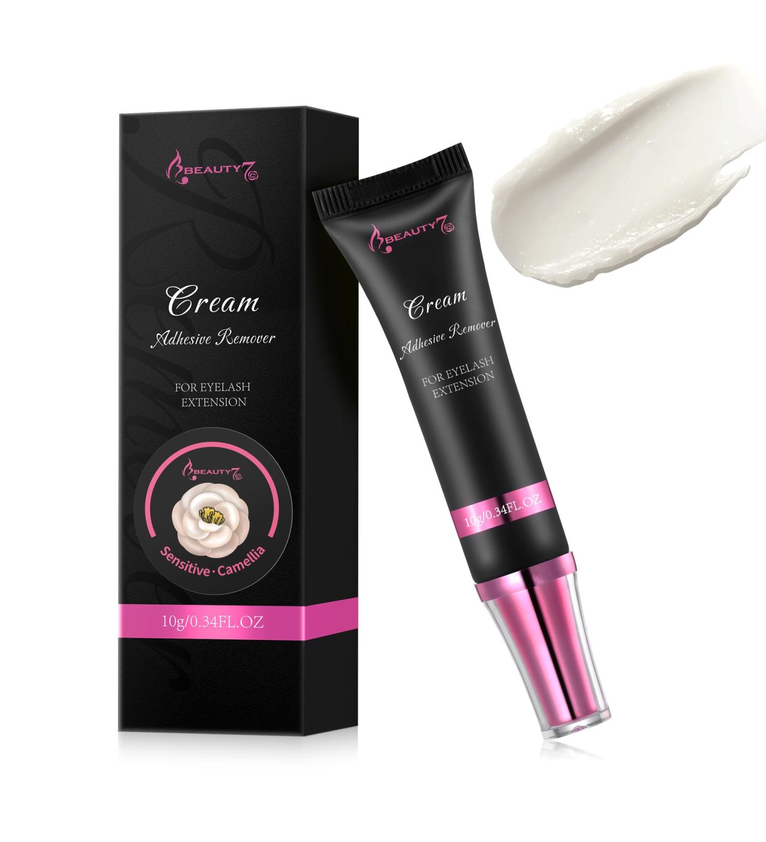 Beauty7 Eyelash Extension Remover Cream for Sensitive Skin | Low Irritation & Quick Dissolve | Professional 10g Camellia Adhesive Remover - Buy Online on GoSupps.com