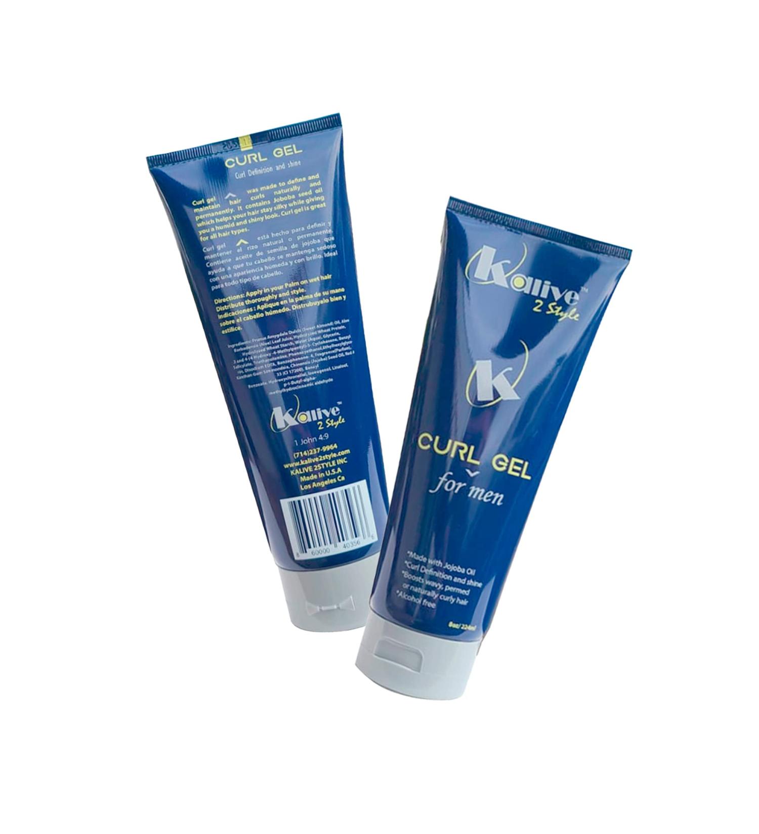 KALIVE Curl Gel for Men - Quality 8 oz Hair Gel Defines Curls Reduces Frizz Enhances Waves | Perfect Men's Hair Products - Buy Online on GoSupps.com