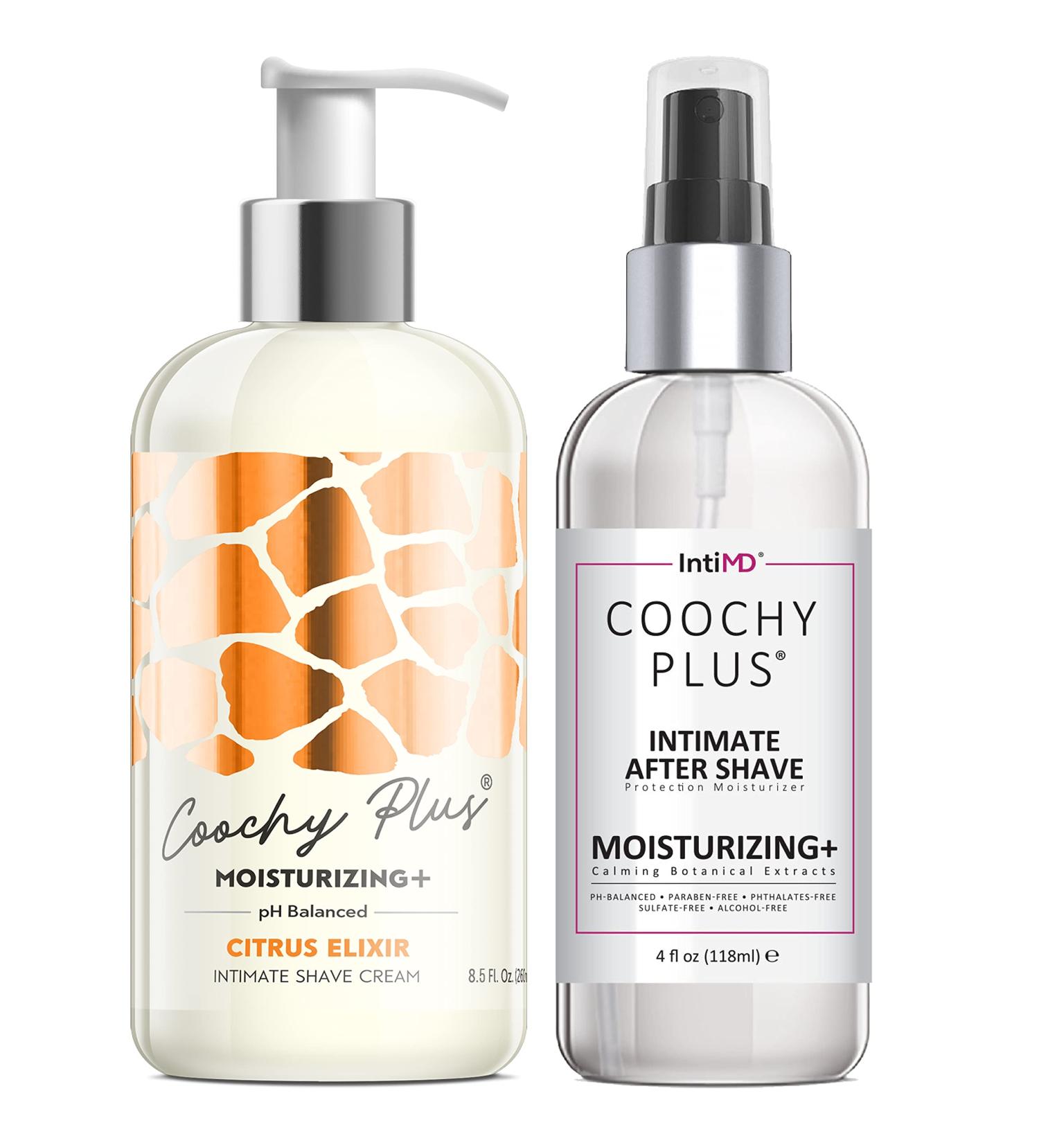 Coochy Plus Intimate Shaving Kit - CITRUS ELIXIR, Organic After Shave & Razor Burn Prevention - Buy Online on GoSupps.com