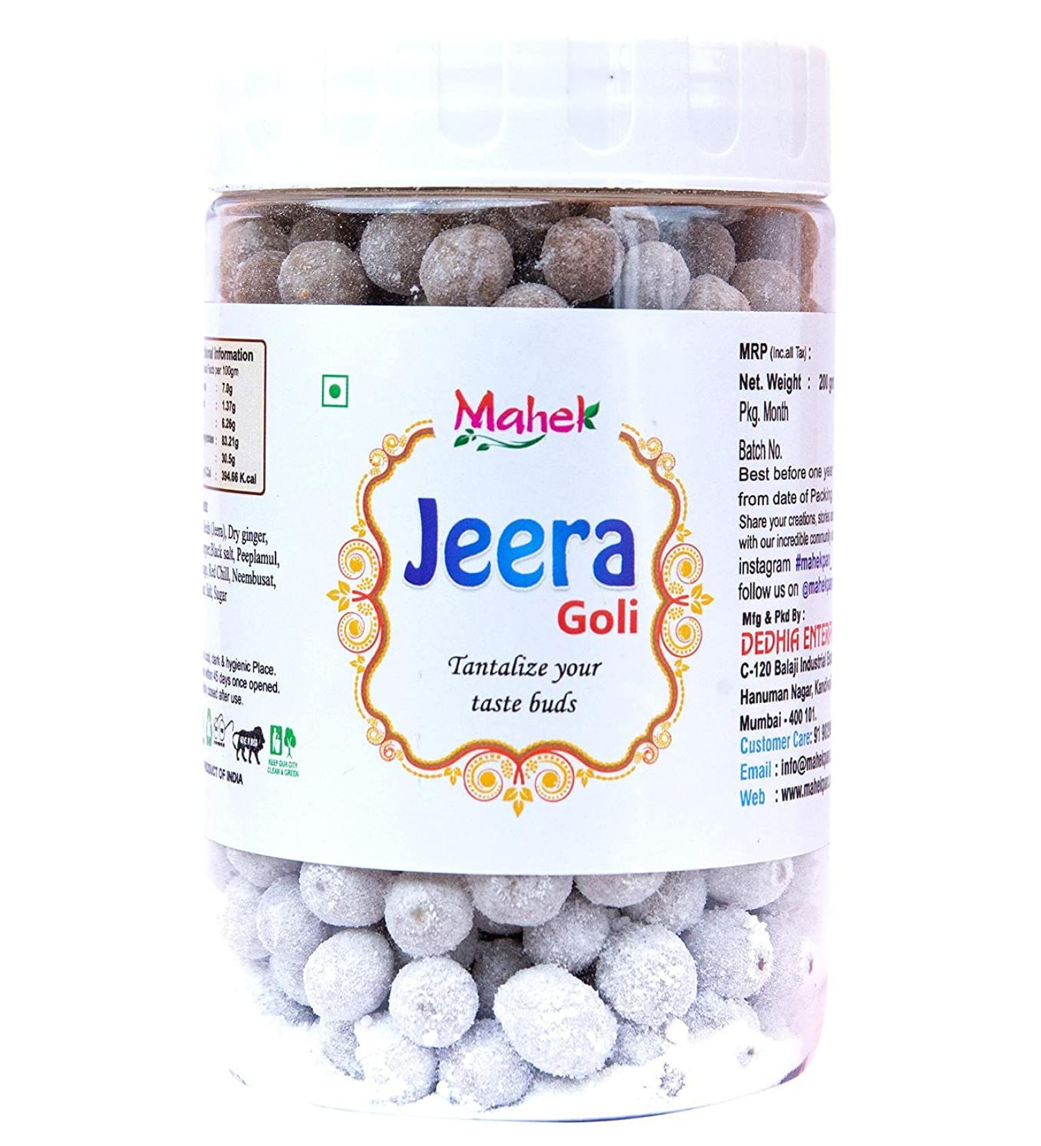 Mahek Jeera Goli 200 GM Mouth Freshener Digestive After-Meal Mukhwas _Packing May Vary