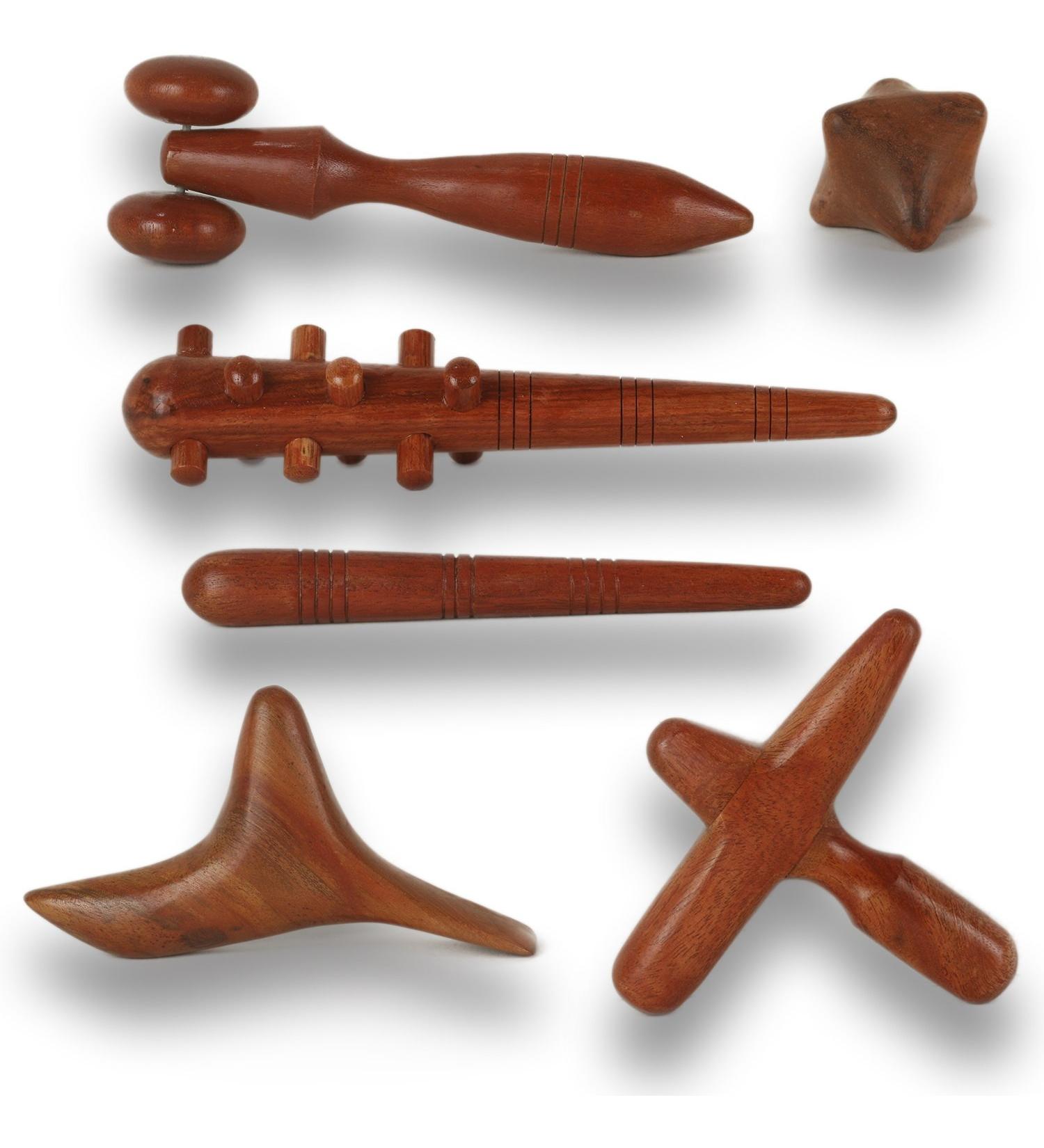 Premium 6-Piece Wooden Massage Set | International Shipping Available - Buy Online on GoSupps.com