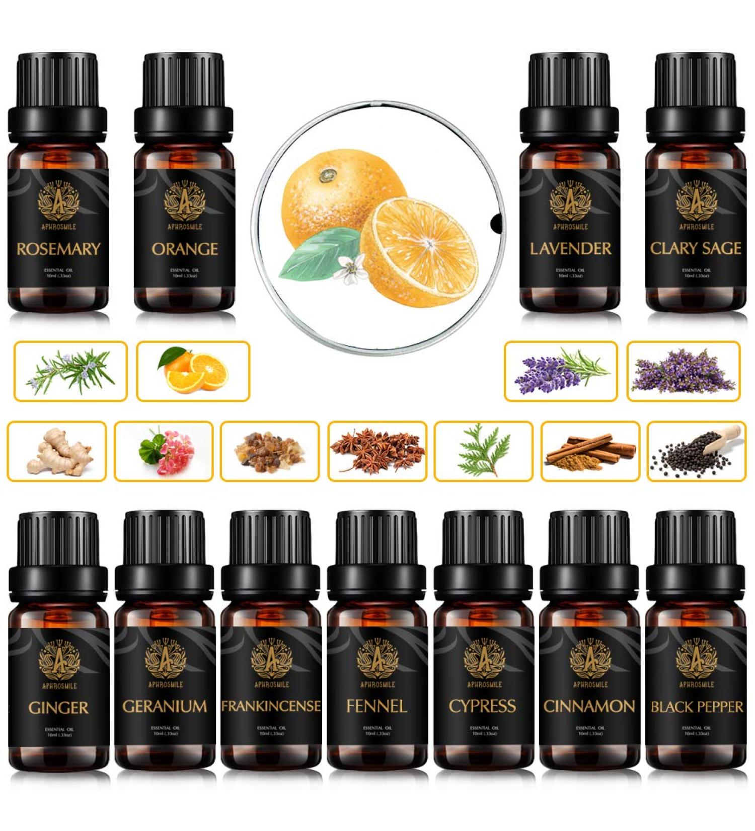 Aromatherapy Black Pepper Essential Oil Set for Diffuser 100% Pure Essential Oils Kit-Cinnamon Clary Sage Cypress Frankincense Lavender Rosemary Oil 11x10ml Therapeutic Grade Essential Oil Kit - Buy Online on GoSupps.com