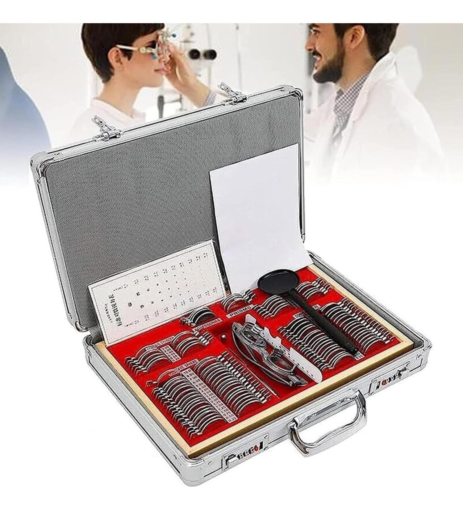104Pcs Optical Trial Lens Set Optometry Kit Metal Rim Ophthalmic Lenses with Free Trial Frame Eye Protection Accessories Ophthalmic Trial Case Lenses Aluminum Suitcase - Buy Online on GoSupps.com