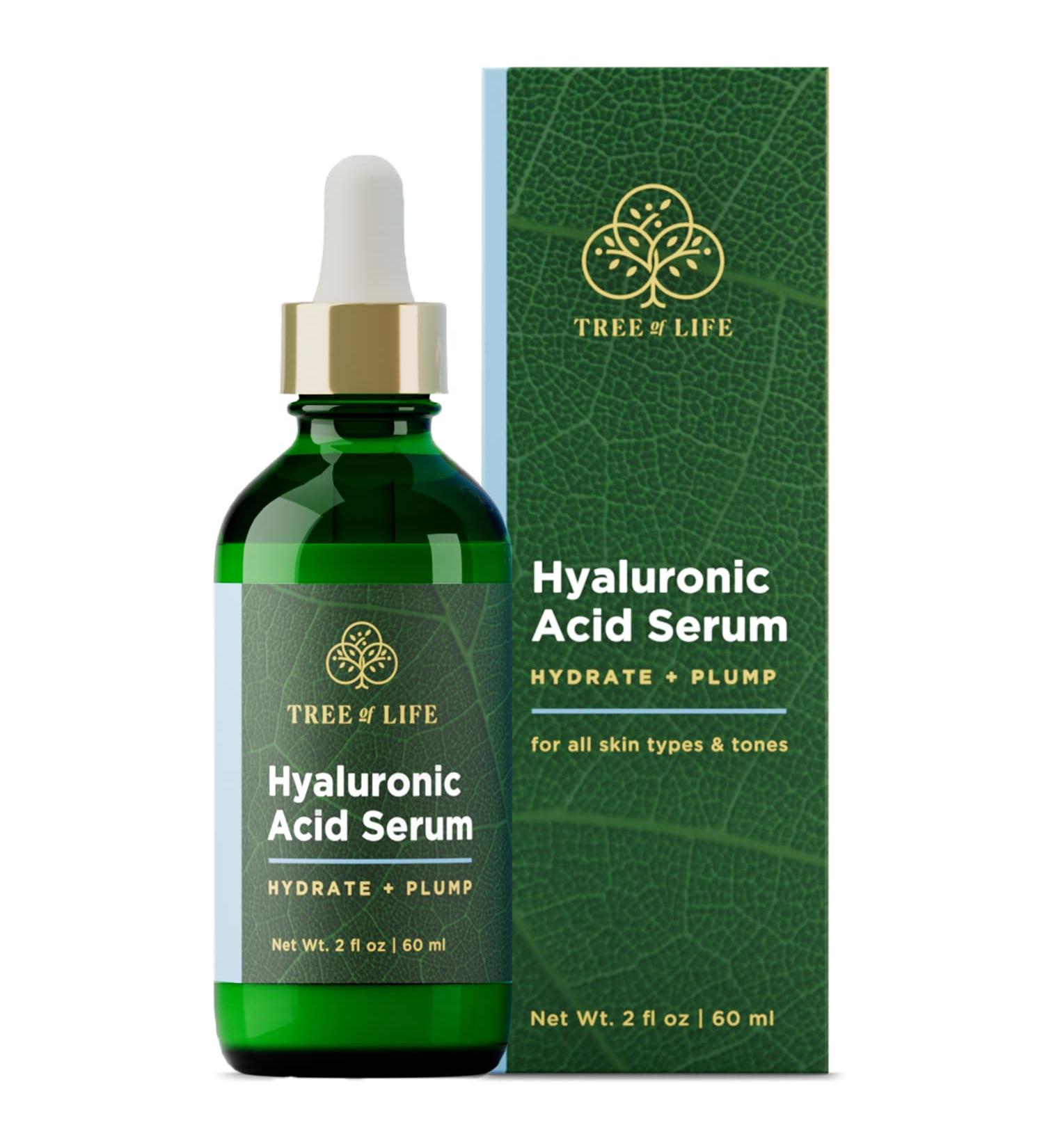Tree of Life Hyaluronic Acid Serum for Face - Anti Aging, Fine Lines, Dark Spots, Dry Skin - 2 Fl Oz - Buy Online on GoSupps.com