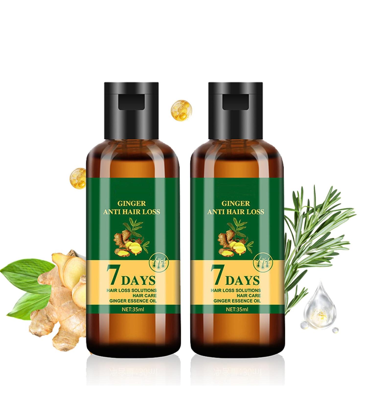 Huile naturelle de croissance des cheveux au gingembre 7 jours renforce les racines pr vient la perte de cheveux L'huile d'ang lique et de gingembre favorise les cheveux plus longs et plus - Buy Online on GoSupps.com