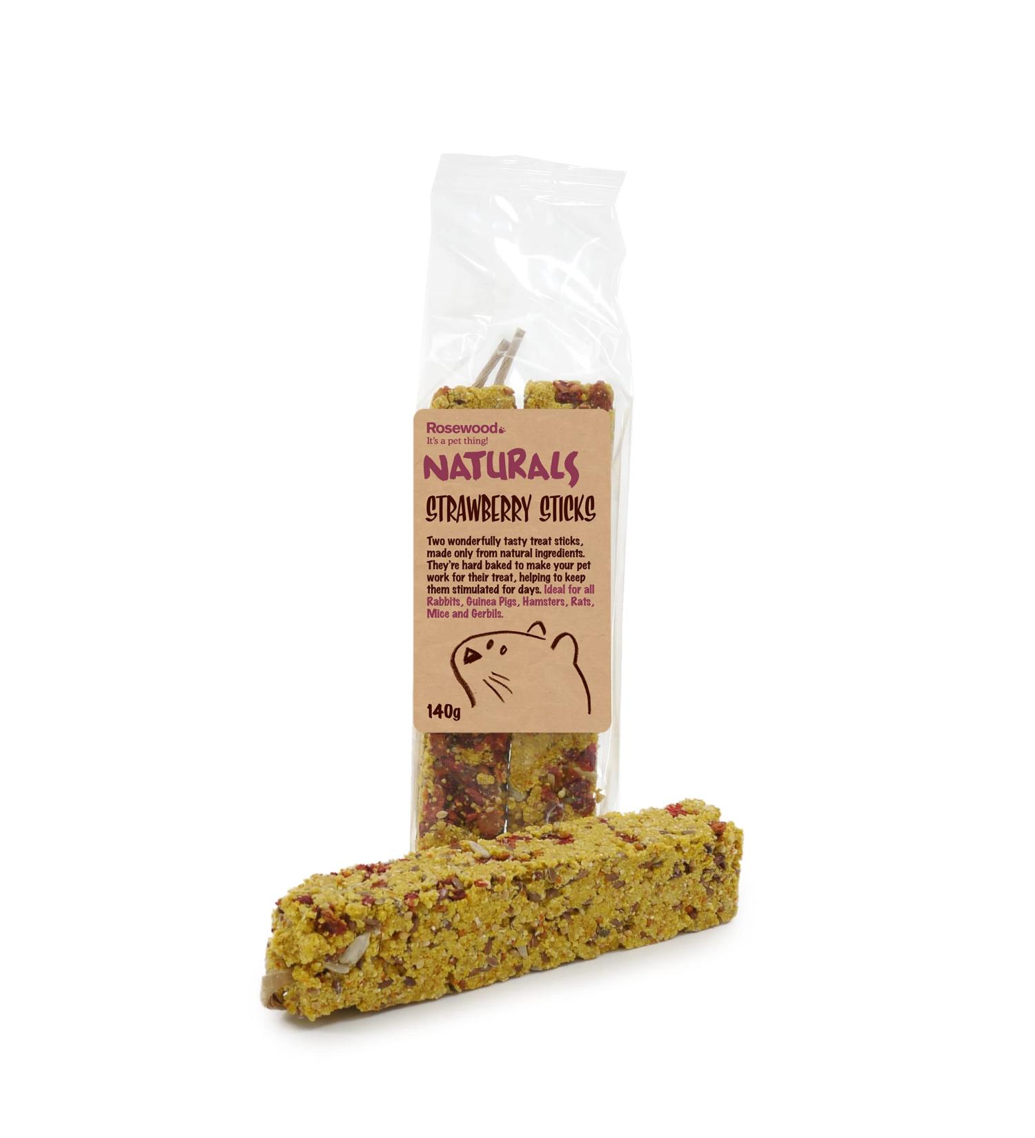 Rosewood Naturals Strawberry Sticks Treat 140g - Delicious and Natural Rabbit Treat - Buy Online on GoSupps.com