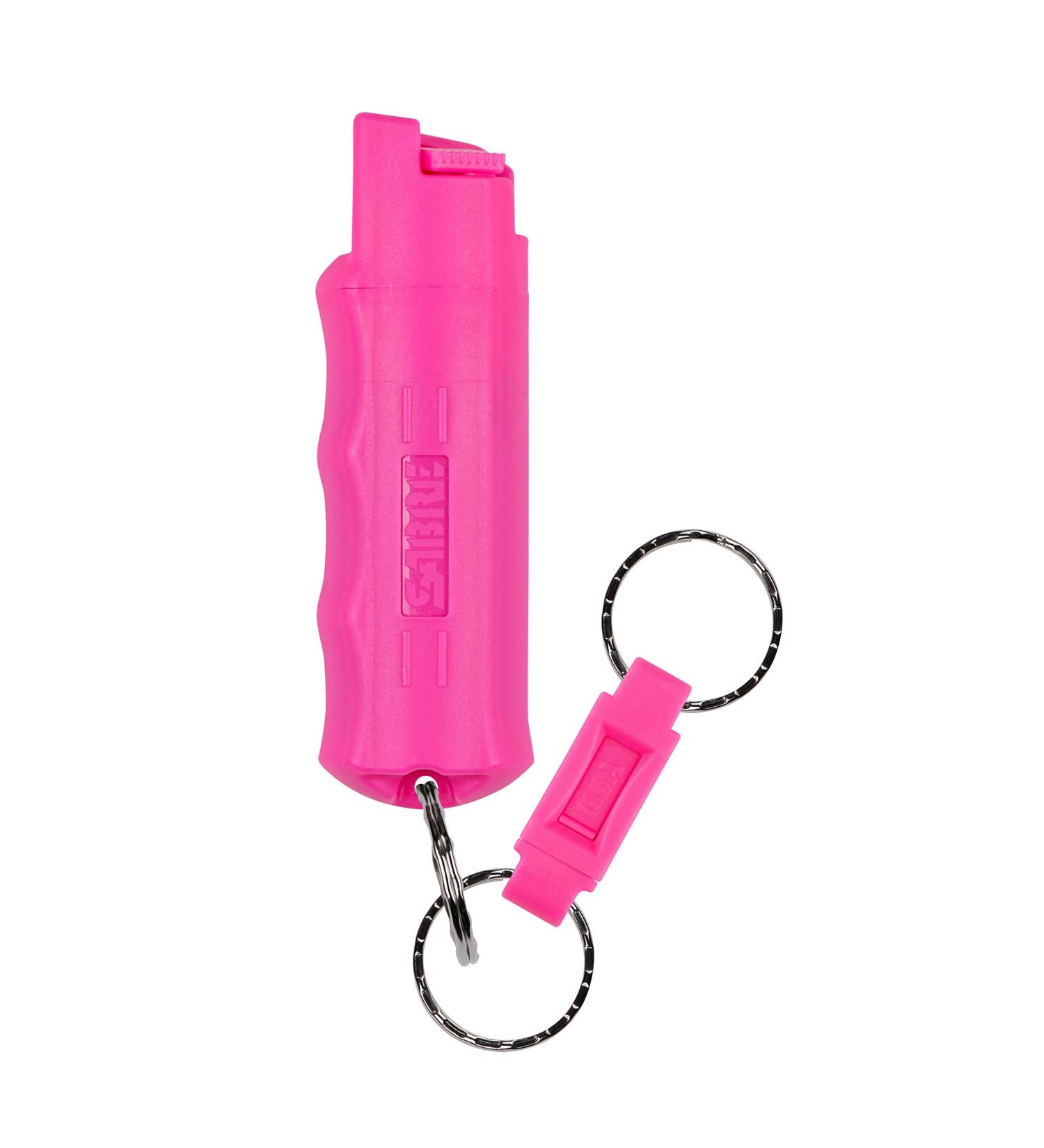 SABRE ADVANCED Pepper Spray Keychain with Quick Release  3-in-1 Pepper Spray, CS Tear Gas & UV Dye  Maximum Strength Police OC Spray, Finger Grip for Better Aim  Optional Practice Spray, Pink Pepper Spray 0.54 Fluid Ounces - Buy Online on GoSupps.com