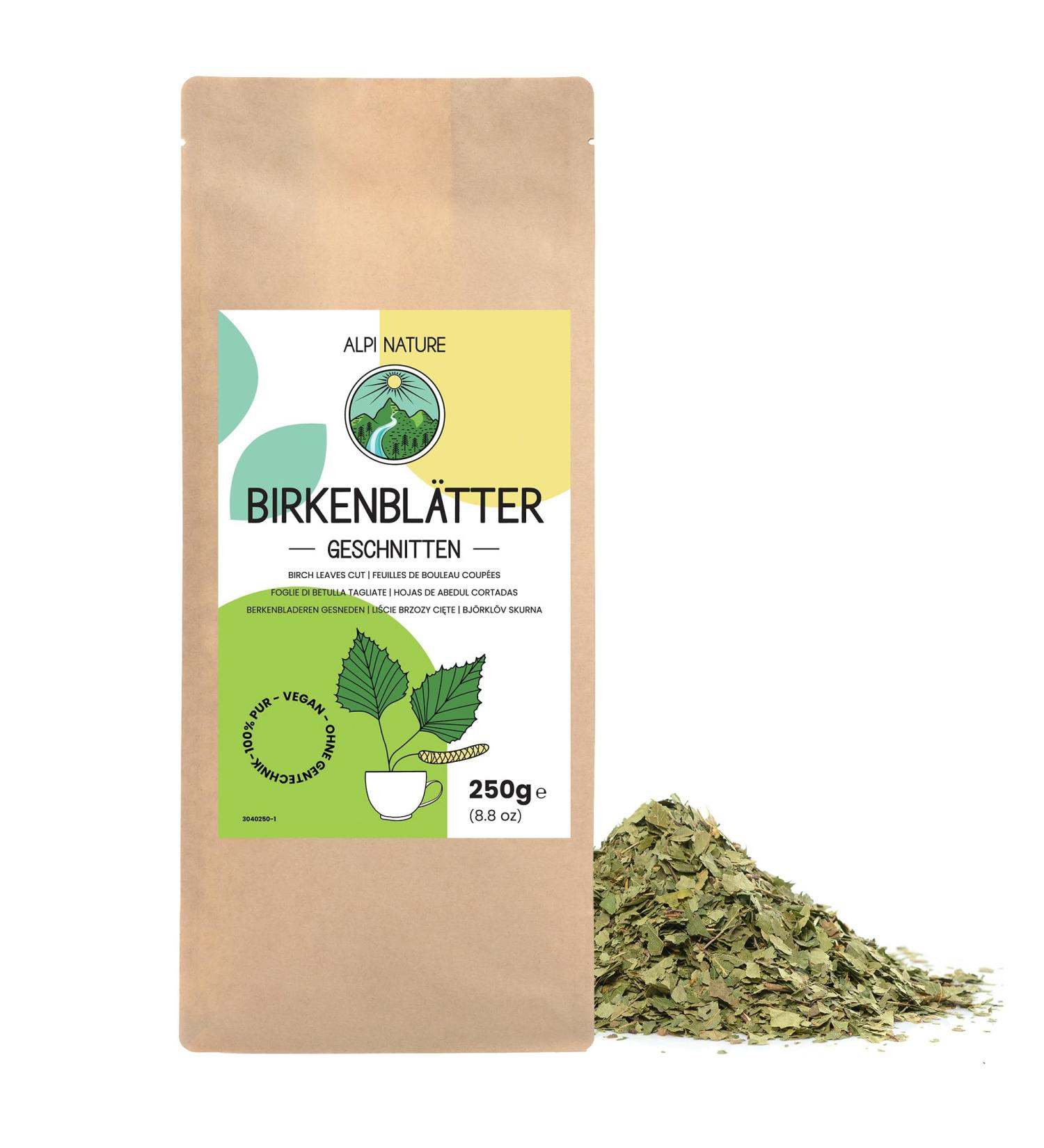 Alpi Investment OOD Birch leaf tea 250g from Alpi Nature loose birch tea birch leaves dried and cut for preparing birch tea birch leaf tea and herbal tea - Buy Online on GoSupps.com