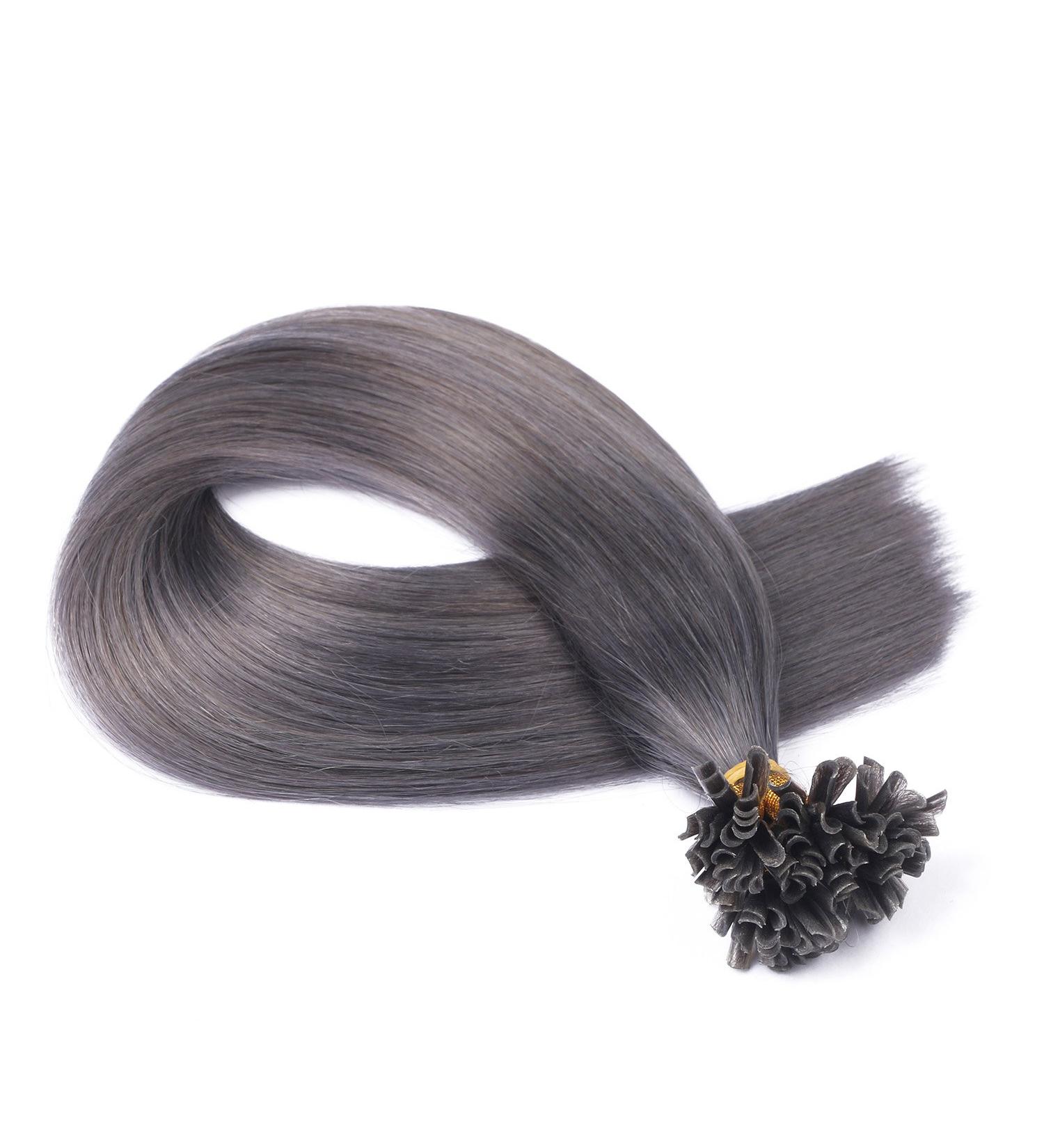 Buy High-Quality Dark Grey Keratin Bonding Hair Extensions - 50cm U-Tip 25 Strands 100% Remy Hair by Novon | International Shipping Available - Buy Online on GoSupps.com