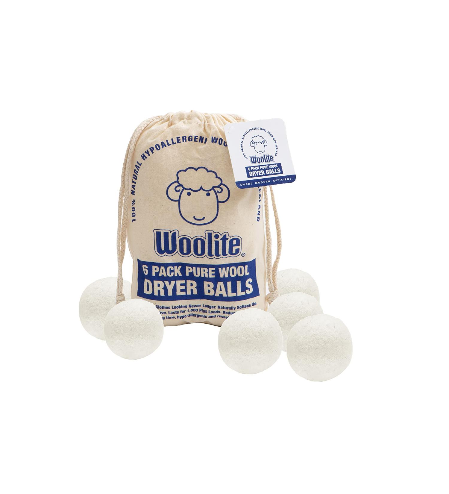 WOOLITE Reusable Wool Laundry Dryer Balls - Eco-Friendly Fabric Softener Cuts Drying Time Reduces Wrinkles 6 Pack - Buy Online on GoSupps.com