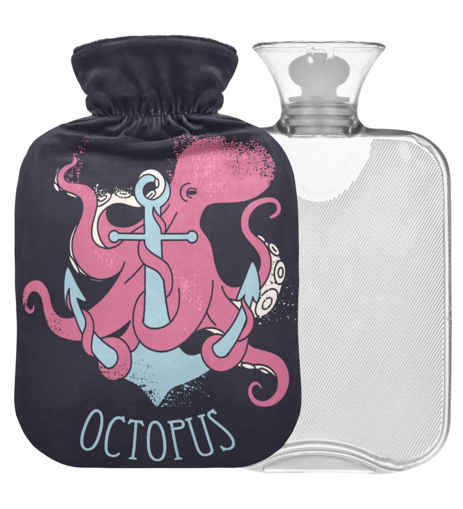Naanle Anchor Octopus Hot Water Bottle - 1L Transparent Heat Bottle for Bed | Hand & Foot Pain Relief & Cold Therapy - Buy Online on GoSupps.com