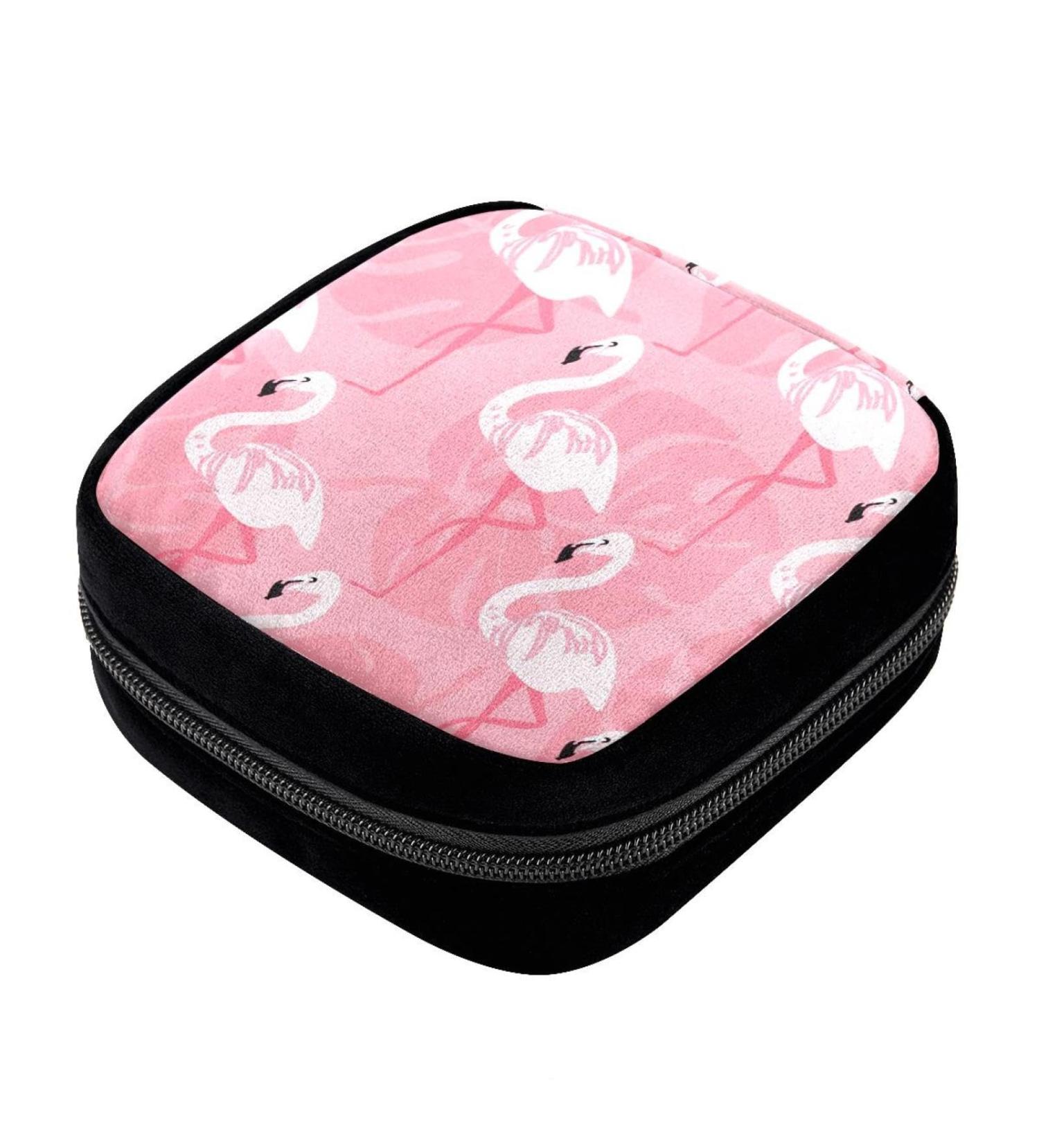 GIAPB Period Bag - Flamingo Color Sanitary Napkin Storage & Makeup Pouch - Buy Online on GoSupps.com