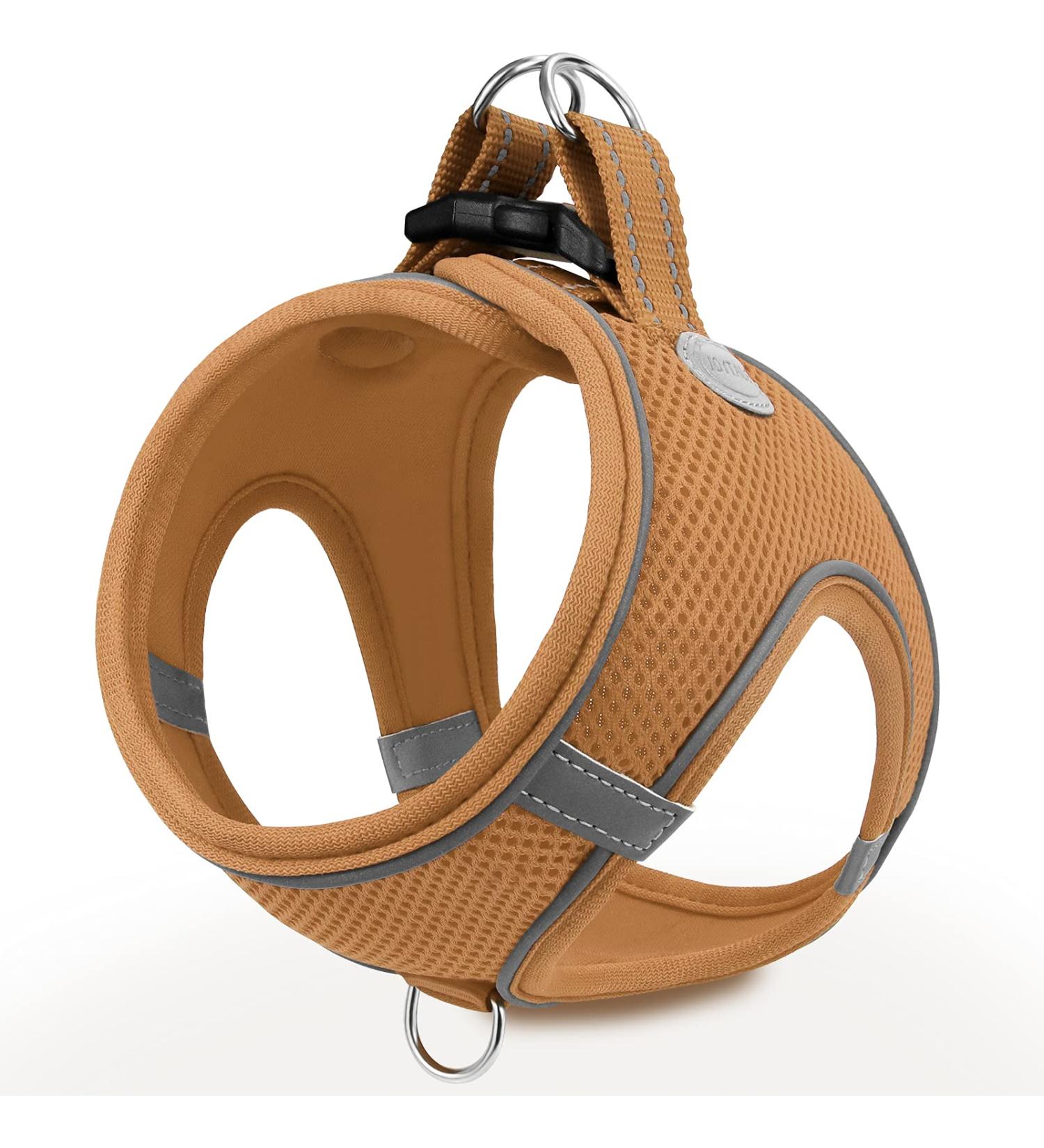 Joyal Reflective Dog Harness for Small Dogs - Soft Padded Air-Mesh Breast Dishes | Khaki Size S (38-42cm) - Ideal for Puppies - Buy Online on GoSupps.com