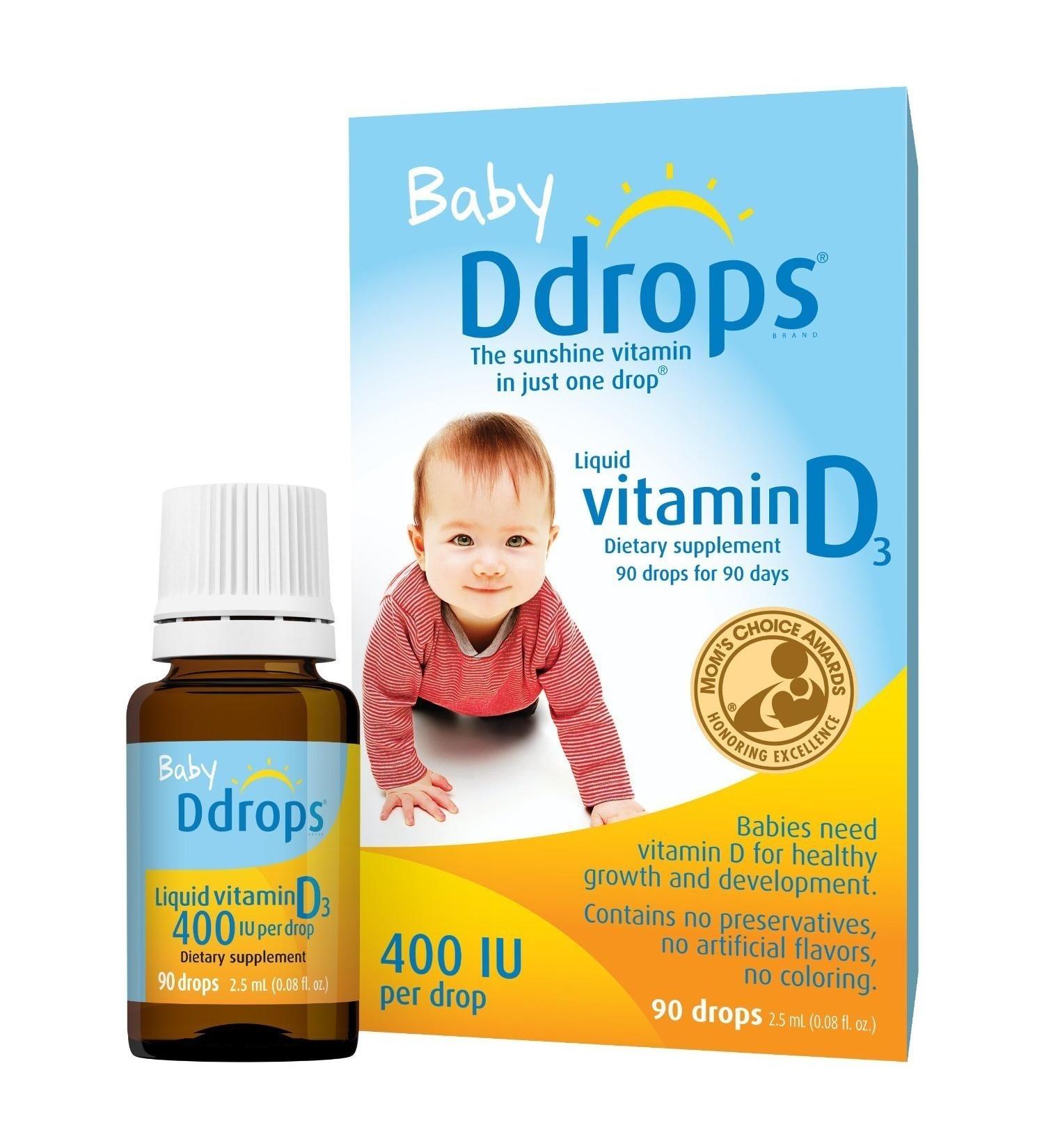 Ddrops Baby Liquid Vitamin D3 Supplement 400 Iu - 0.08 Fl Oz - 2 Pk