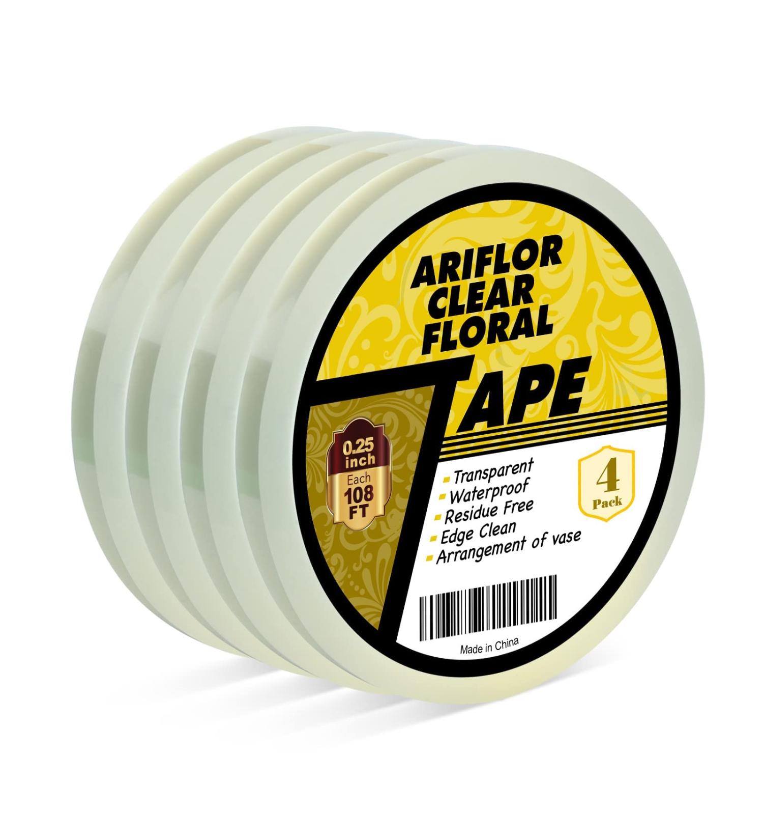 ARIFLOR 1/4 Clear Floral Tape - Waterproof for Bouquets & Arrangements (4-Pack) - Buy Online on GoSupps.com
