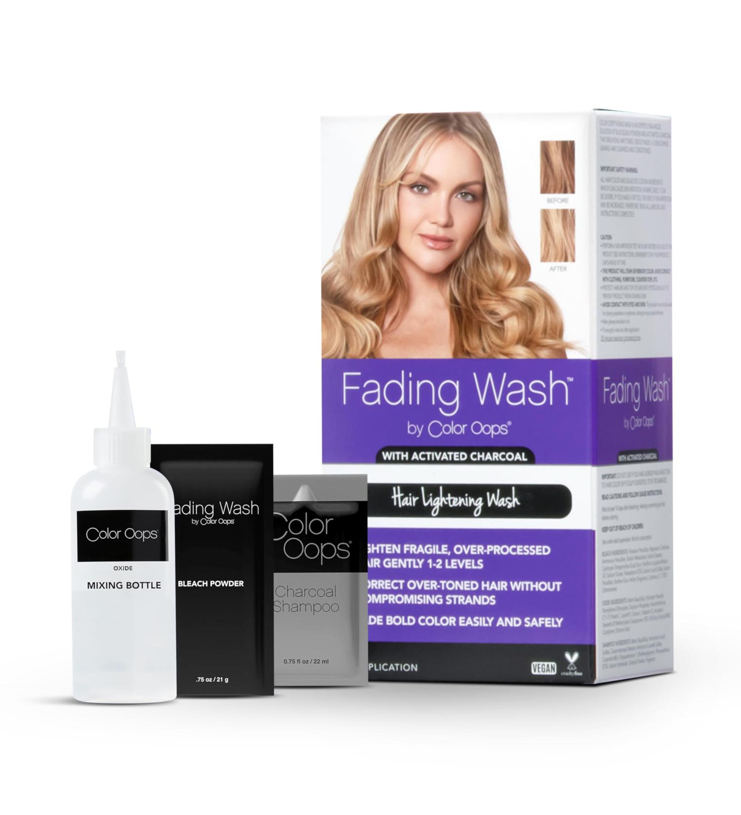 Color Oops Fading Wash Kit with Activated Charcoal - Best Bleach Wash Shampoo for Hair Color Removal - Buy Online on GoSupps.com