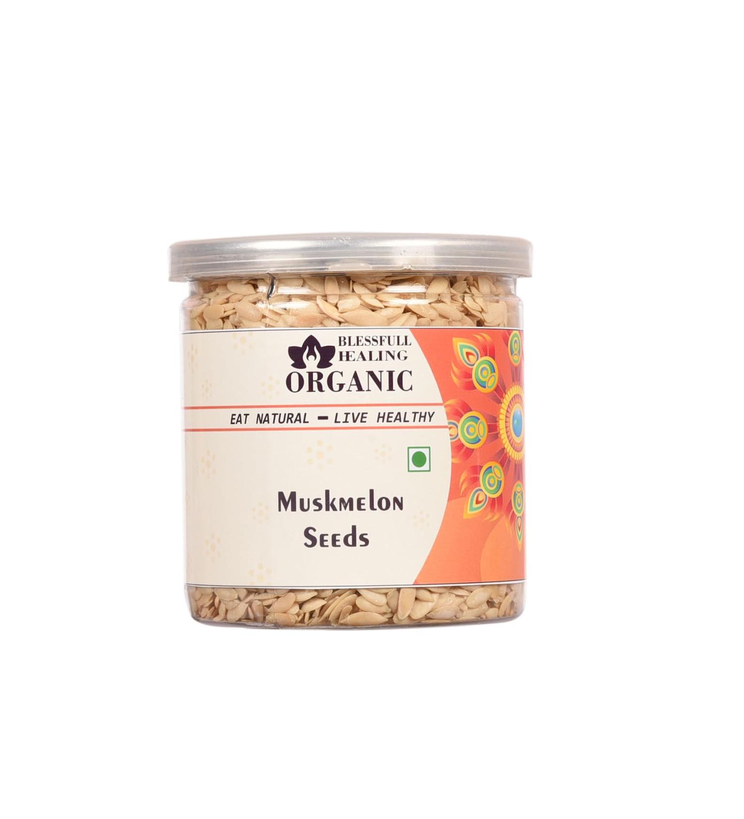 Blessfull Healing Organic Muskmelon Seeds 300 Gram Airtight Container (Packing May Vary) - Buy Online on GoSupps.com