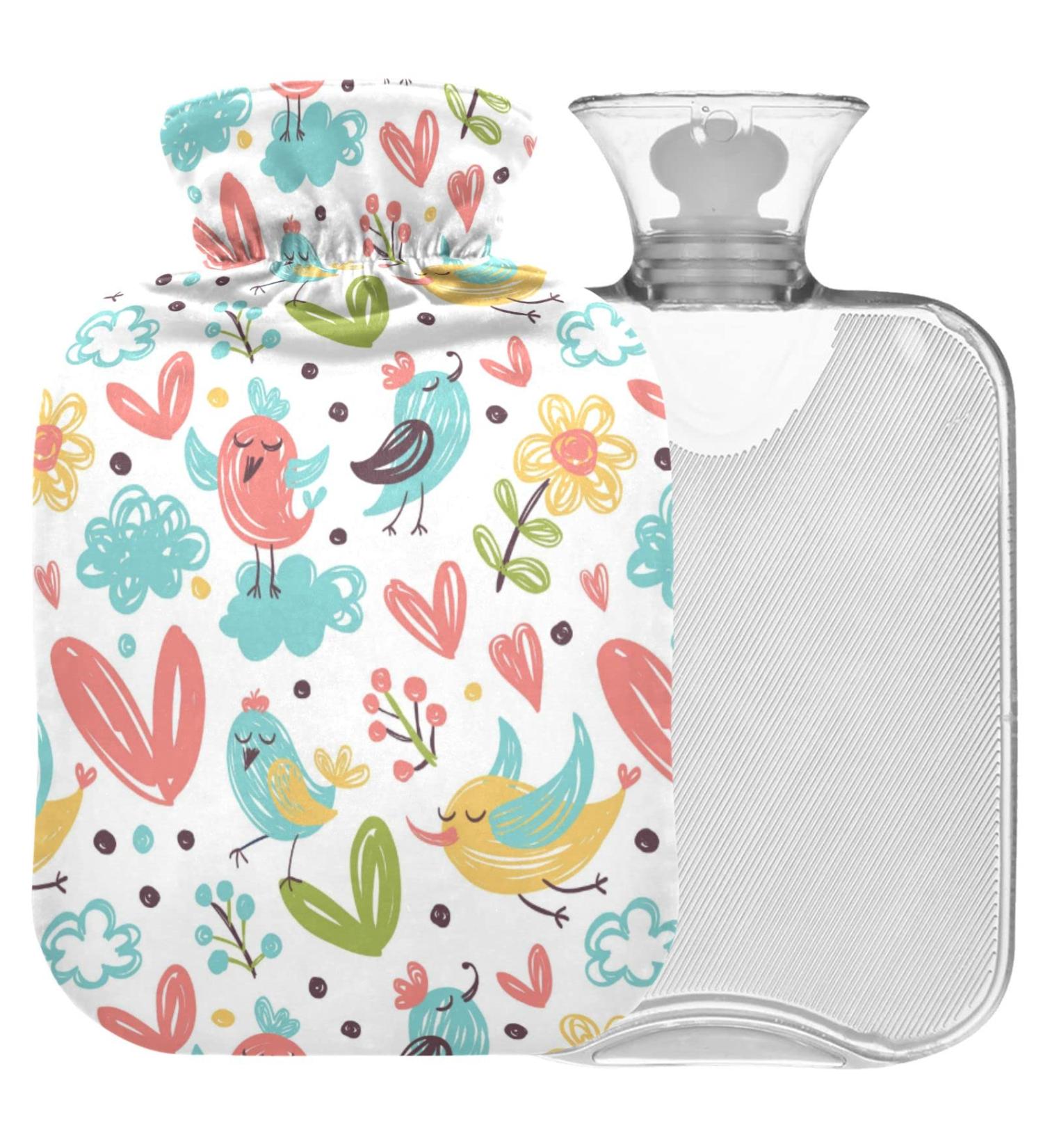 Naanle Spring Bird Hot Water Bottle 1L with Cover | Pain Relief & Heat Therapy for Bed & Hands | International Shipping - Buy Online on GoSupps.com