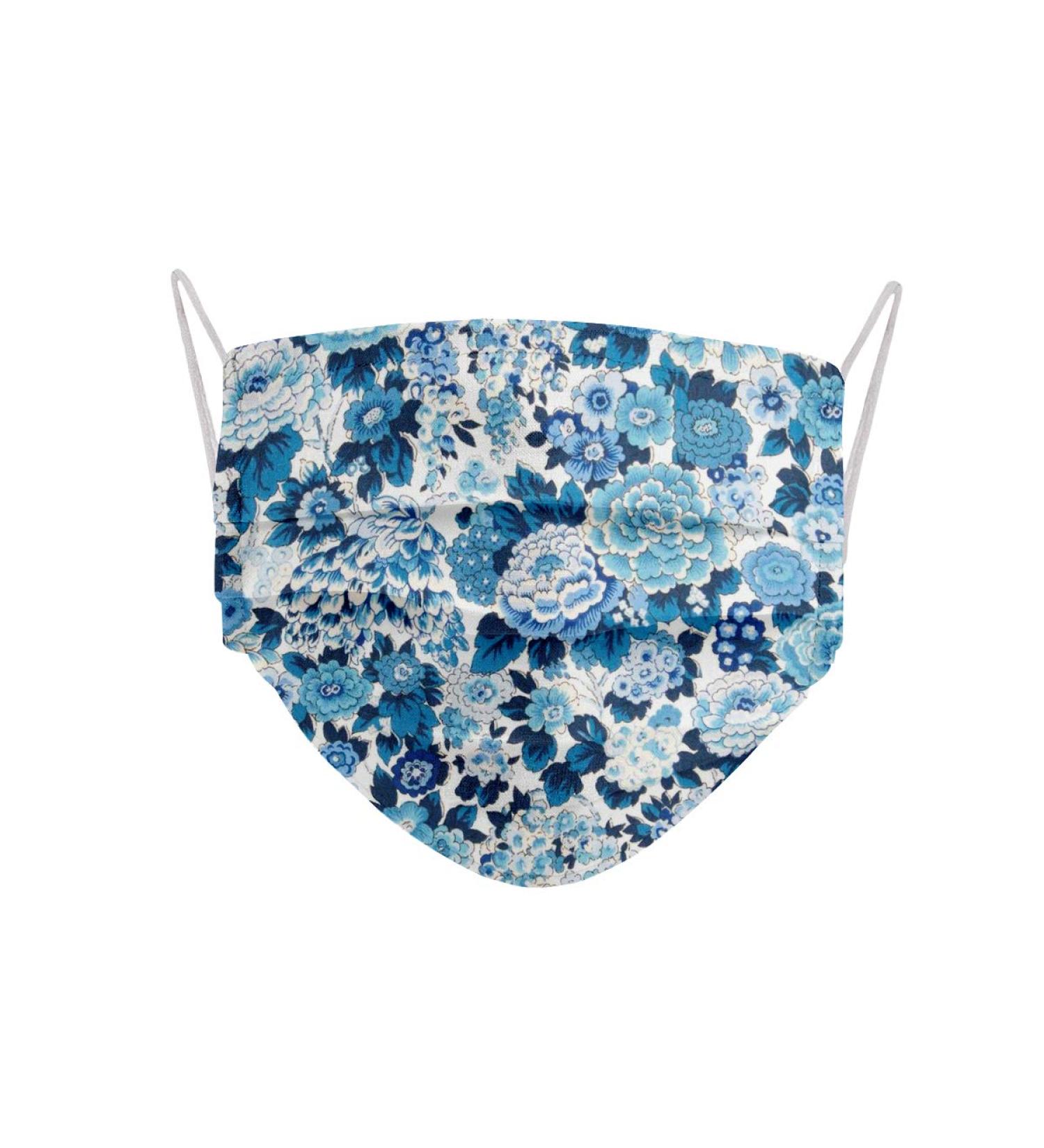 Cencibel Smart Casual Liberty London Face Mask | Blue & Turquoise Floral Design | One Size | International Shipping - Buy Online on GoSupps.com
