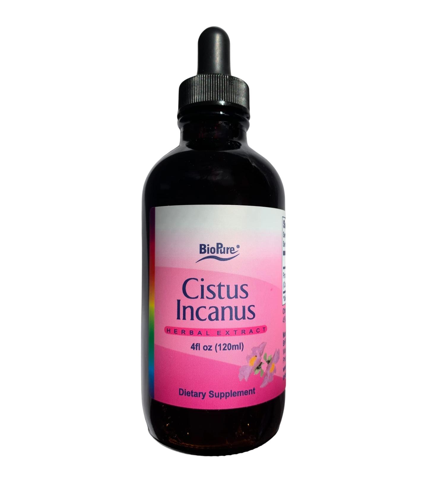 BioPure Cistus Incanus Herbal Extract - Wild Organic Tincture for Immune Support & Gut Health - Antioxidant Rich - 4 fl oz - Buy Online on GoSupps.com