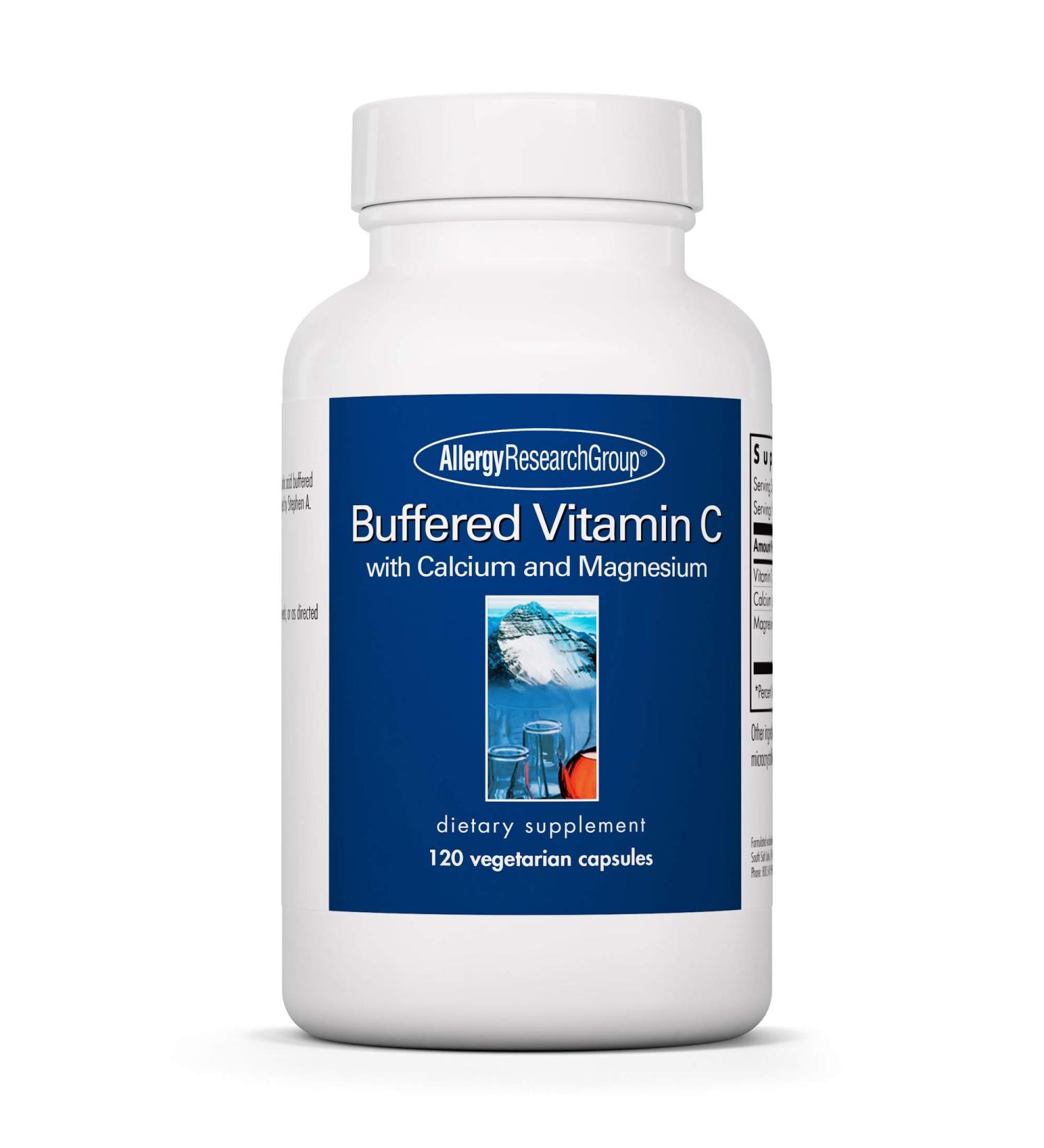 Buffered Vitamin C with Calcium & Magnesium - 120 Vegetarian Capsules | Allergy Research Group - Buy Online on GoSupps.com