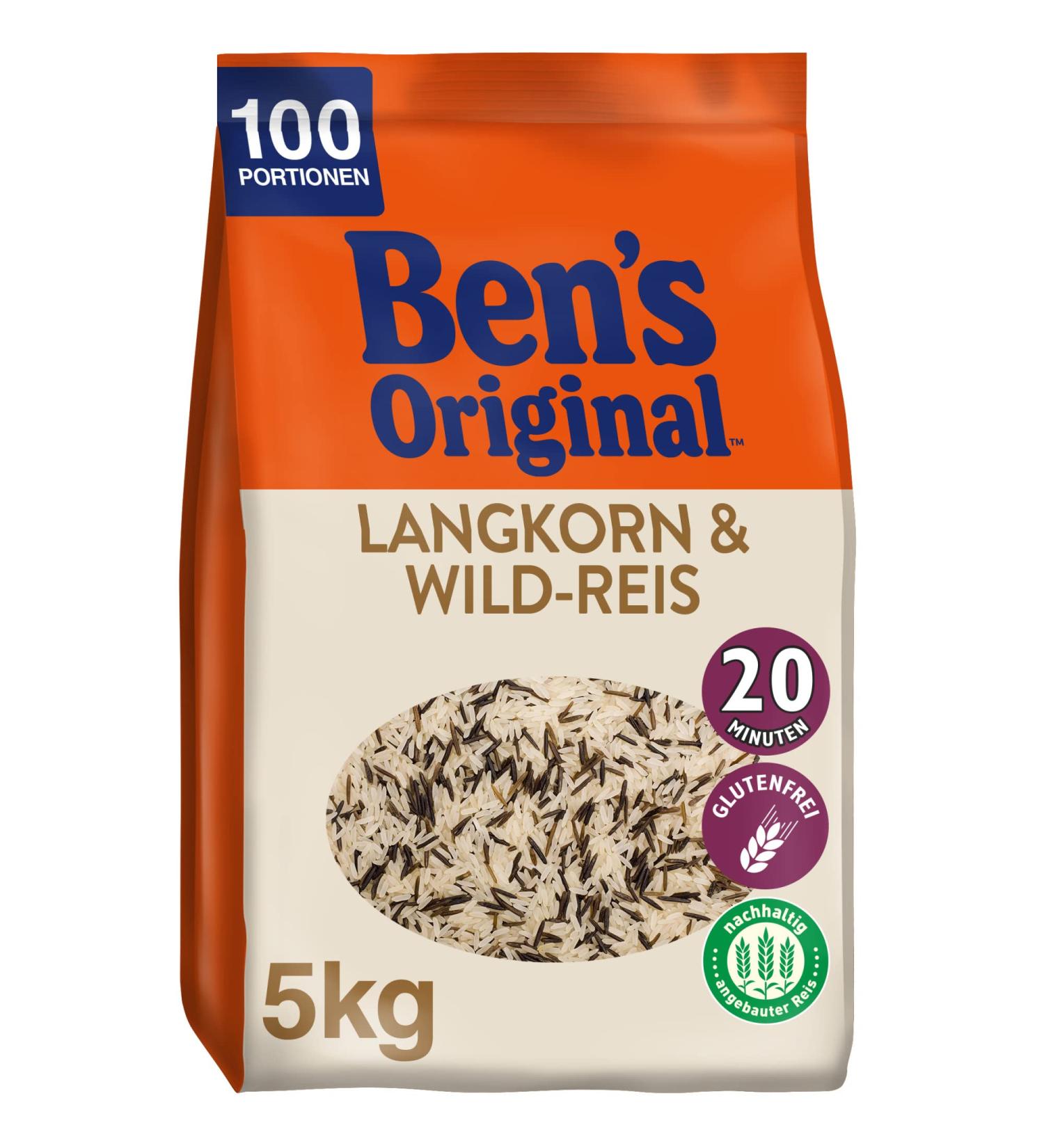 Buy Ben's Original Loose Rice Long Grain & Wild Rice 5kg - 100 Portions for International Shipping - Buy Online on GoSupps.com