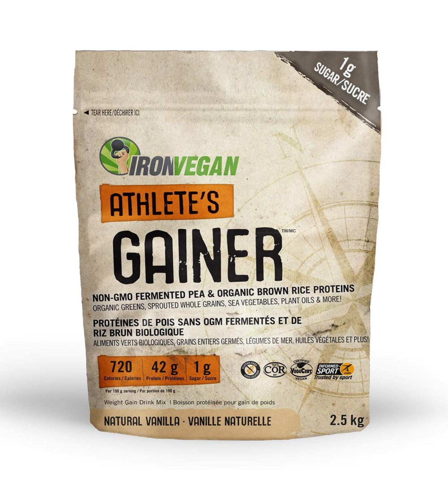 Ironvegan Gainer Vanilla Protein Powder - 2500g | Plant-Based Formula - Buy Online on GoSupps.com