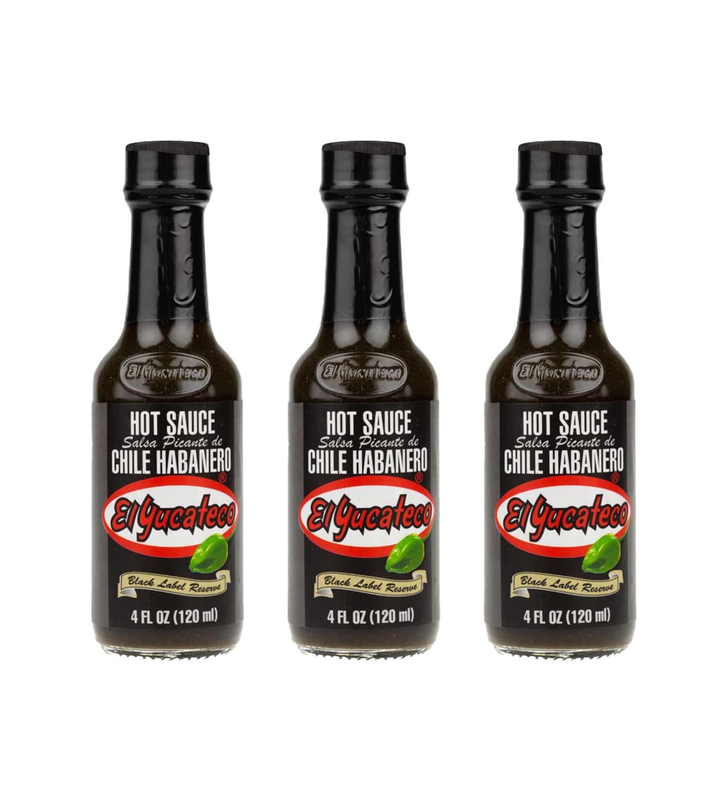 Mexican Habanero Sauce Bundle with El Yucateco Habanero Black Label Reserve 120ml x3 - Hot and Smoky Sauce (Pack of 3 Bundle) - Buy Online on GoSupps.com