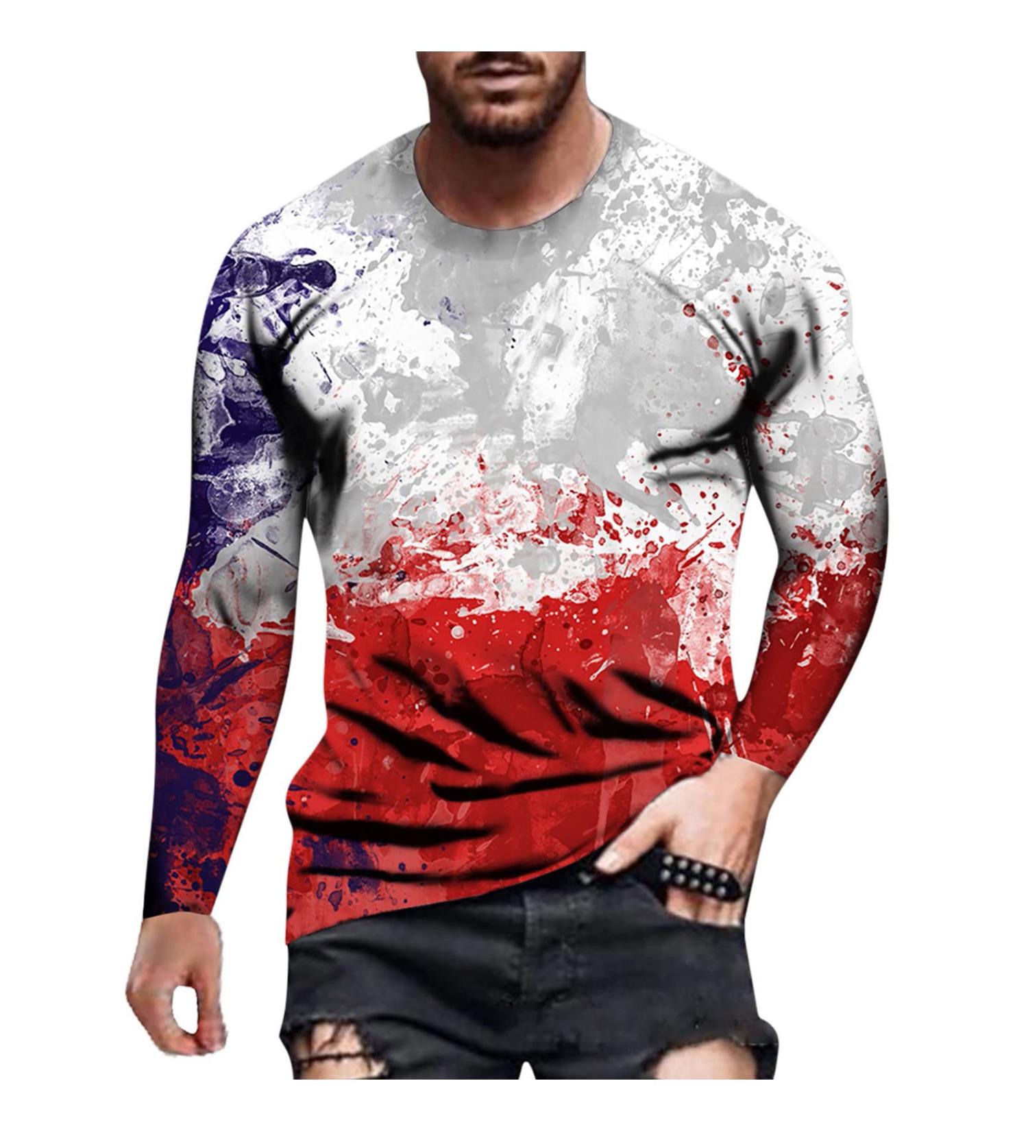 Men's Long Sleeve Jesus Cross Faith Graphic Tee - Red, XL - Buy Online on GoSupps.com
