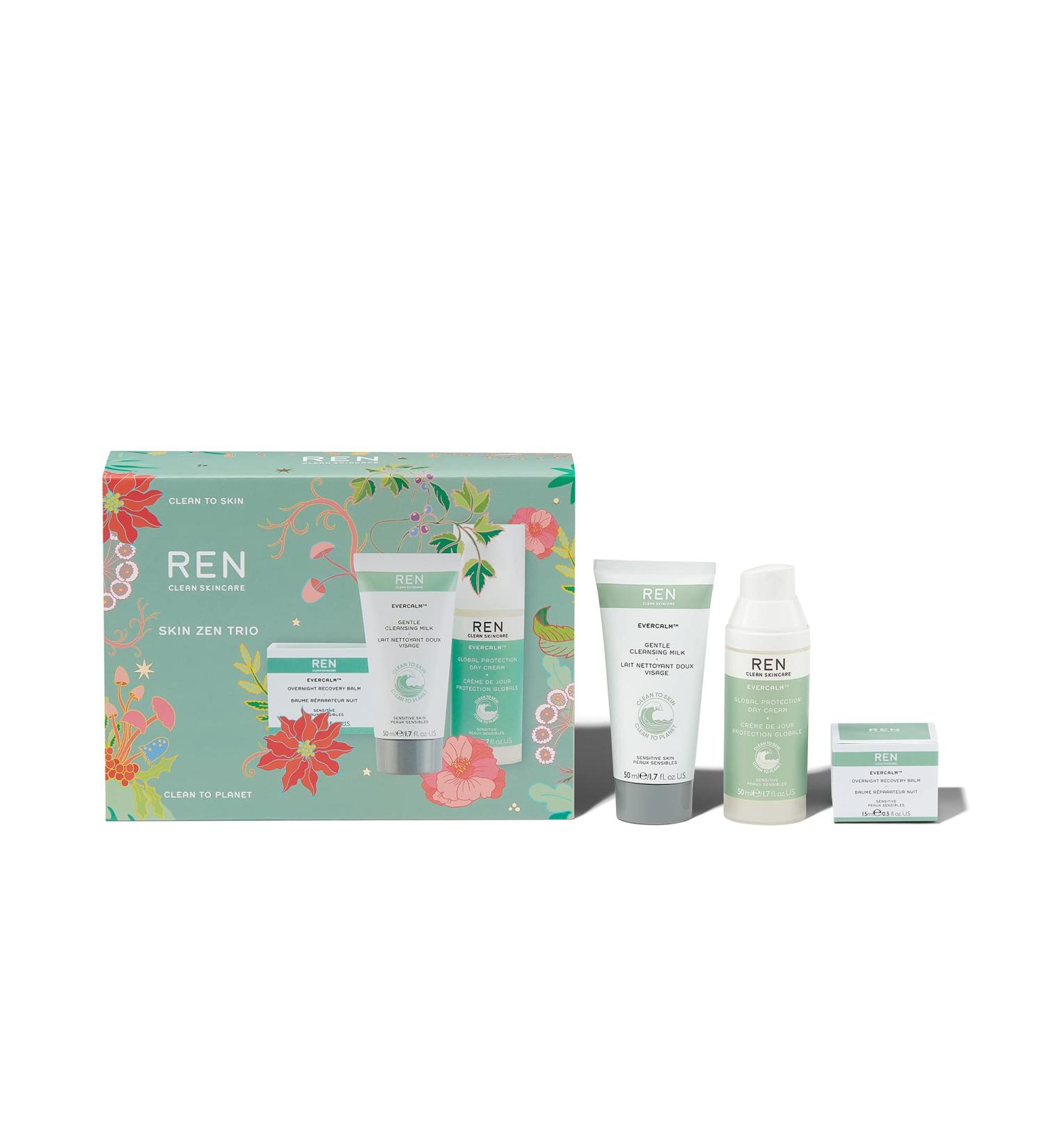REN Clean Skincare Limited Edition 2022 Set | Skincare Routine Value Set | for Women for Birthdays Mother's Day Valentine's Christmas & more | Cruelty Free Skin Zen Trio - Buy Online on GoSupps.com