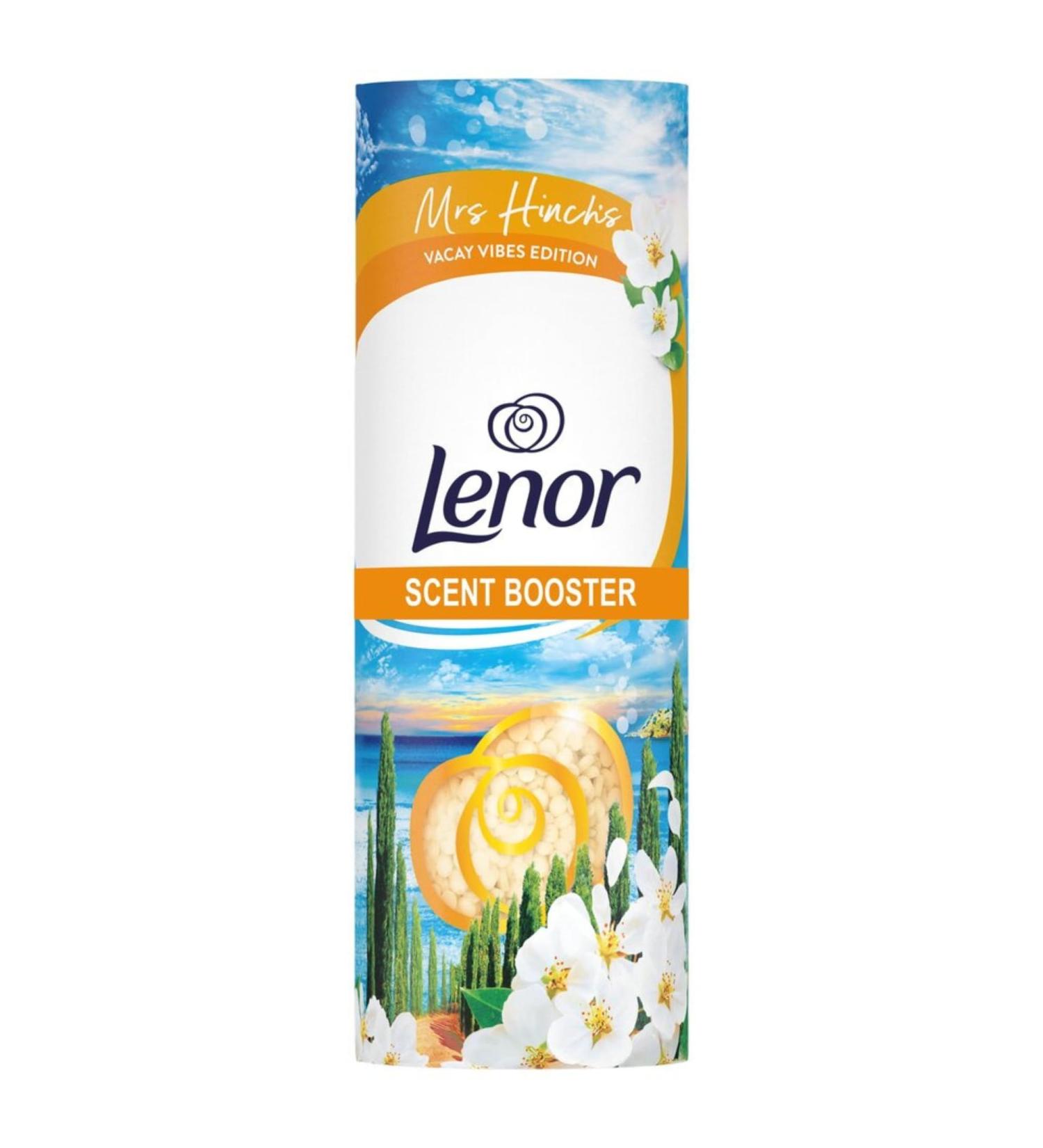 Lenor In-Wash Scent Booster Orange Blossom & Coastal Cypress 176g Crisp notes of Coastal Cypress and Orange Blossom transport you to the Mediterranean coast Mrs Hinch's Vacay Vibes Collection - Buy Online on GoSupps.com