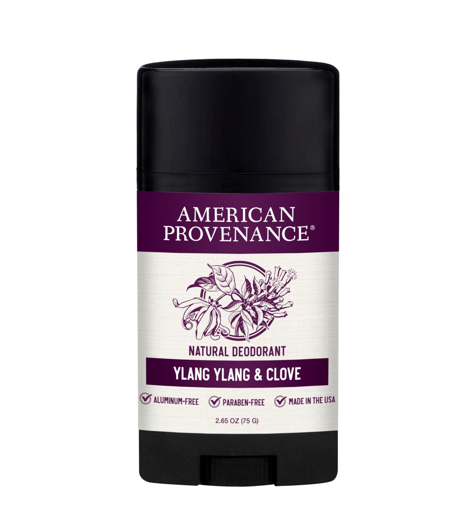 American Provenance Aluminum Free Natural Deodorant For Women and Men - Ylang Ylang and Clove - 24 Hour Odor Protection - Cruelty Free - Made in the USA (1 pack) Ylang Ylang & Clove - Buy Online on GoSupps.com