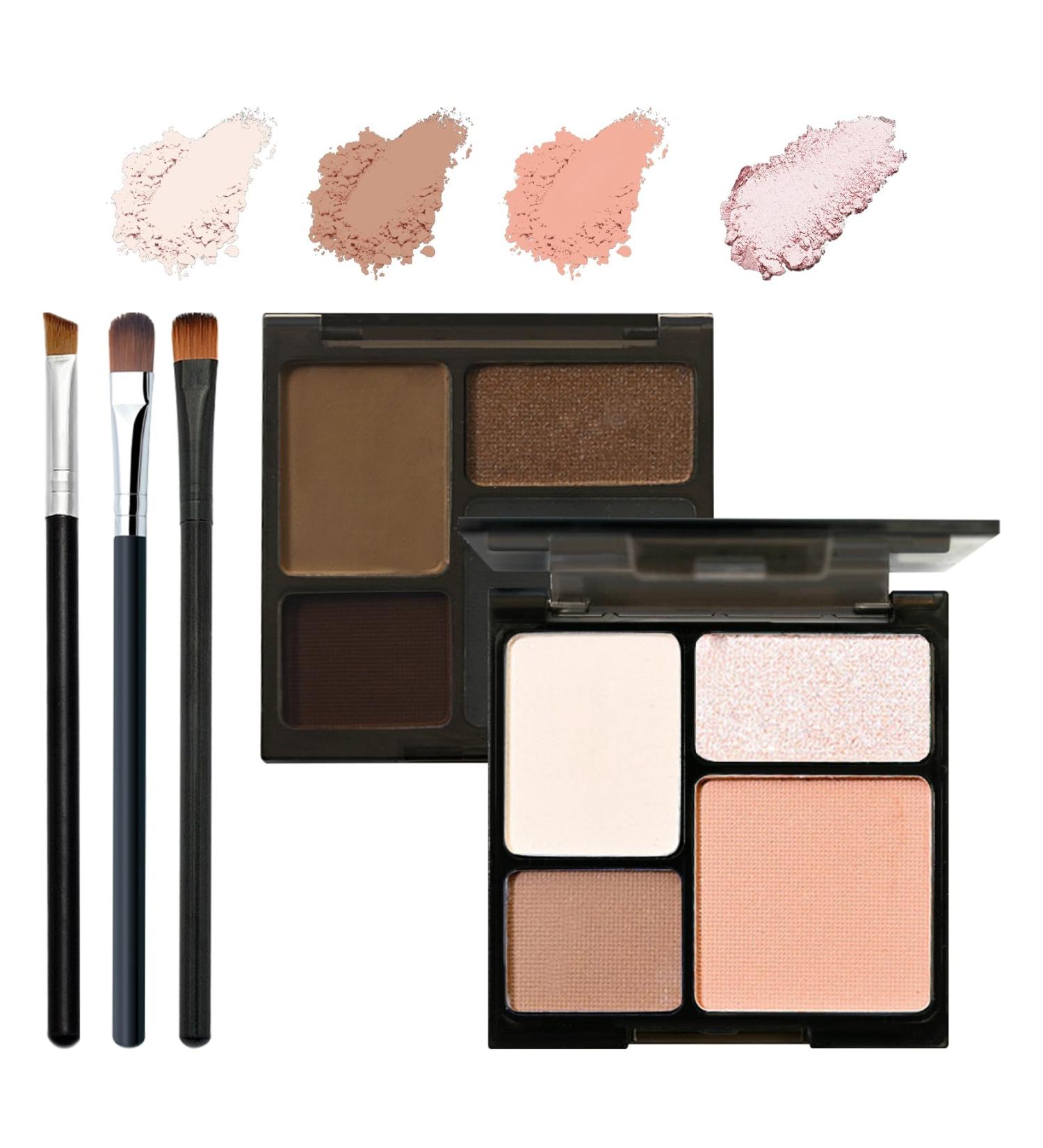 Beige Brown Eyeshadow Palette 4 Colors Matte Glitter Eyeshadow Makeup Palette with Brushes Waterproof Long Lasting Pigmented Gray Silver Eye Shadow Palette Goth Halloween Daily Makeup Pallet - Buy Online on GoSupps.com