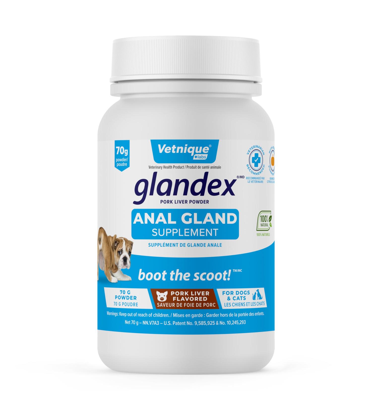 Glandex Dog & Cat Anal Gland Fiber Supplement Powder with Pumpkin & Digestive Enzymes Vet Recommended Healthy Bowels & Digestion - Boot The Scoot (Pork Liver 70g) Pork Liver 70g - Buy Online on GoSupps.com