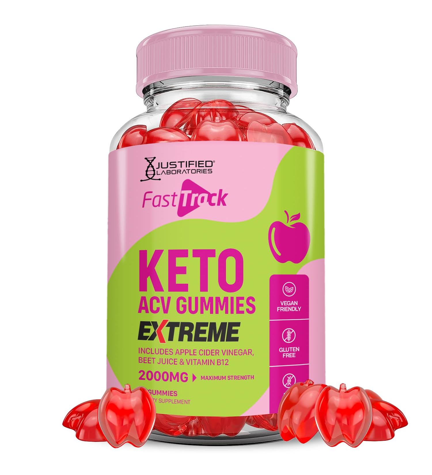 Fast Track Keto ACV Gummies Extreme 2000MG Fasttrack Keto Gummies Apple Cider Vinegar Formulated with Pomegranate Beet Juice Powder B12 Vegan Non GMO 60 Gummys 60 Count (Pack of 1) - Buy Online on GoSupps.com