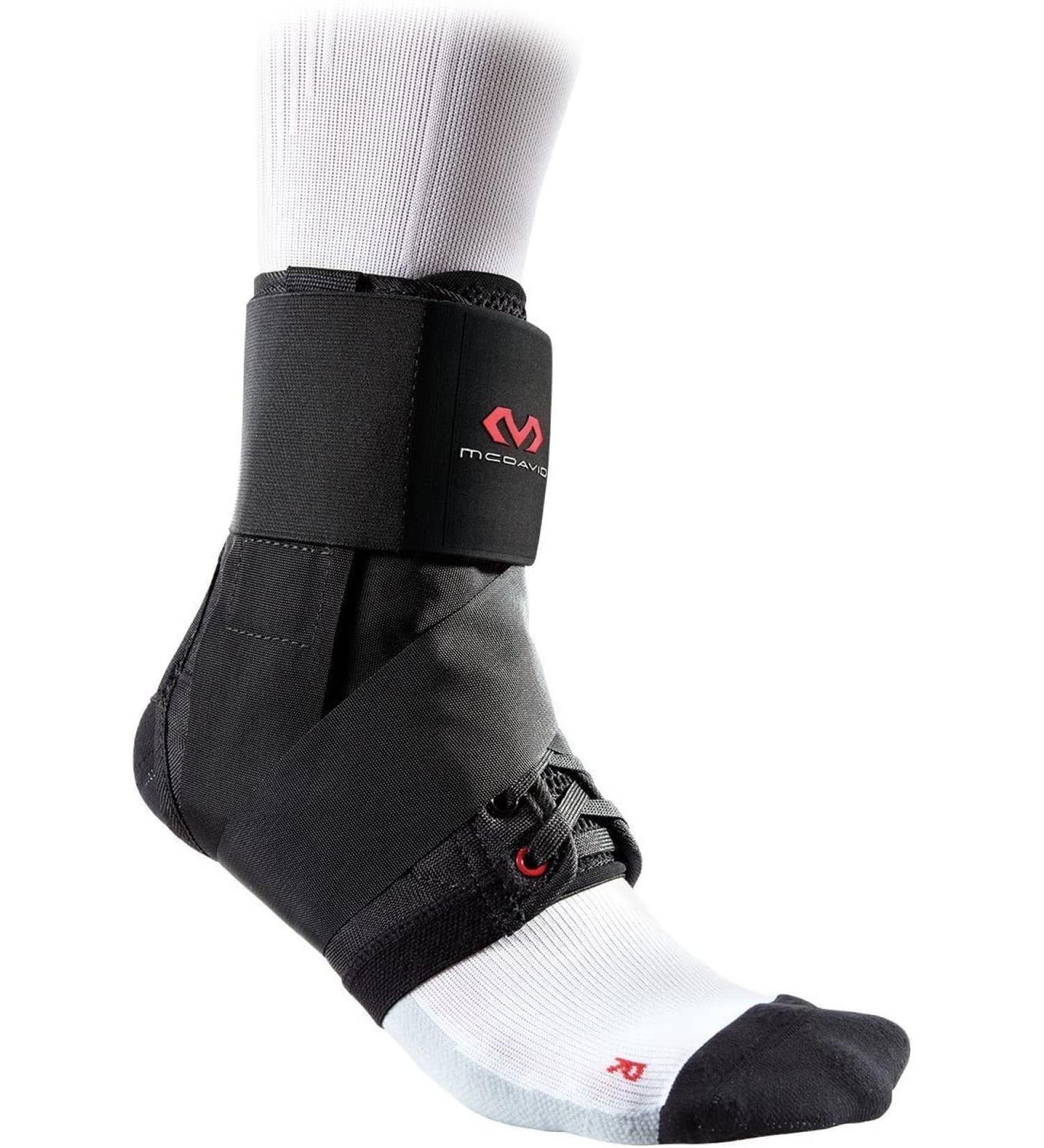 McDavid Light Ankle Brace with Figure-8 Strap - Large Black | Support and Stability - Buy Online on GoSupps.com