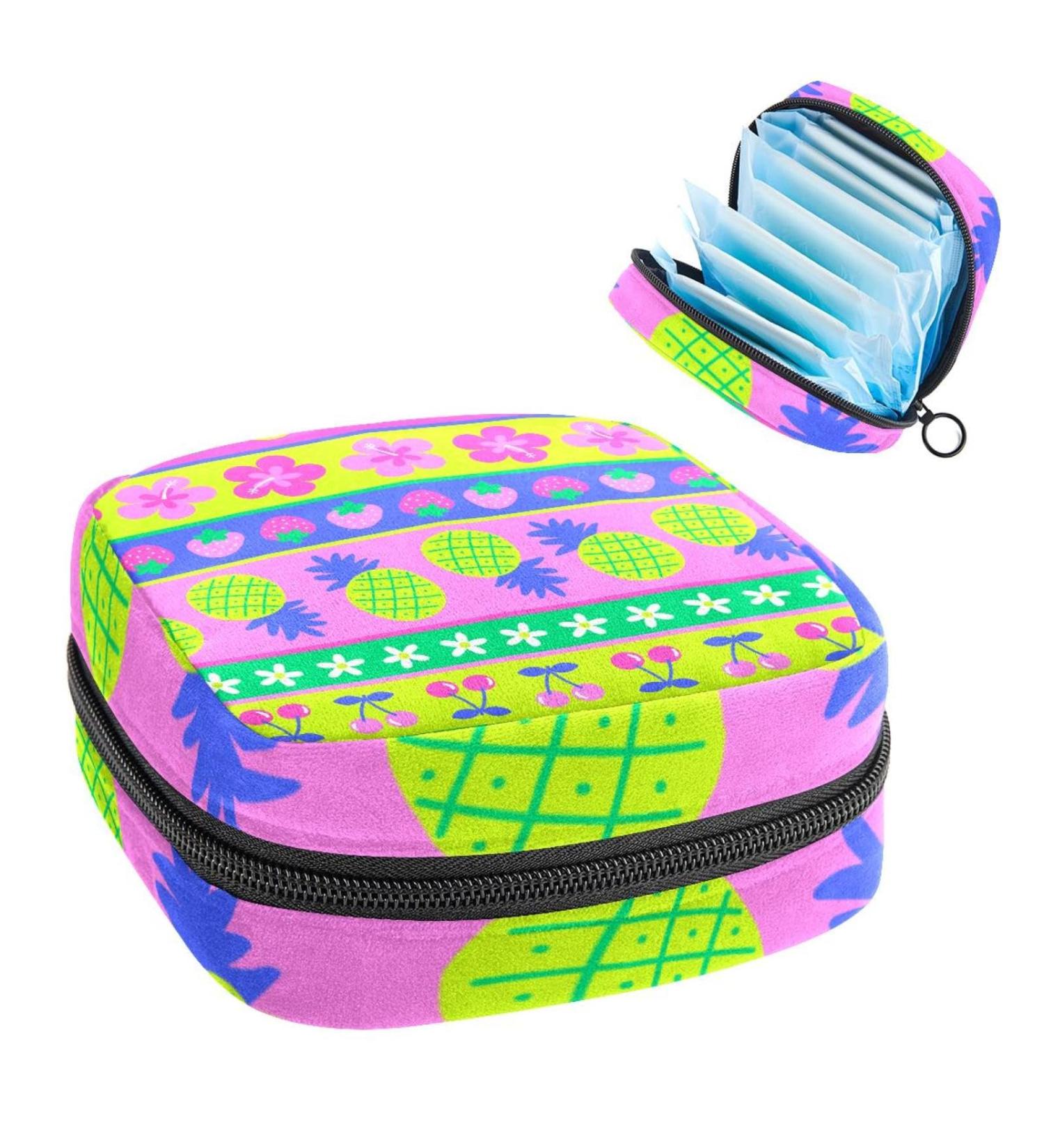 Colorful Fruits Sanitary Napkin Storage Bag Feminine Menstrual Cup Pouches Nursing Pad Holder Tampon Bags Portable Period Bag for Women Teen Girls 1Pcs Multi-colored 9 - Buy Online on GoSupps.com