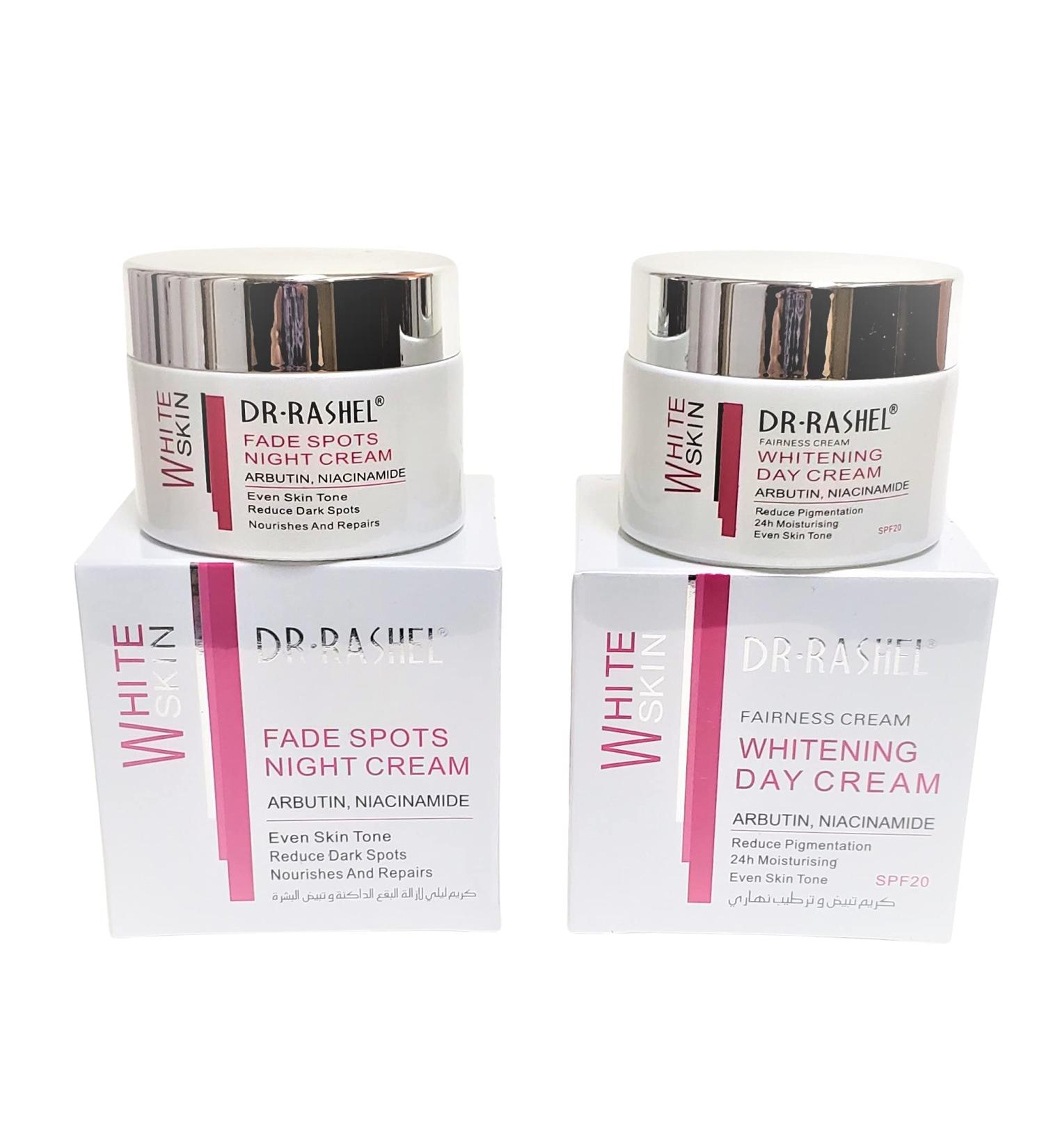 Dr Rashel Fade Dark Spots Day & Night Cream Bundle with Arbutin & Niacinamide - 1.76 oz Jars - Buy Online on GoSupps.com