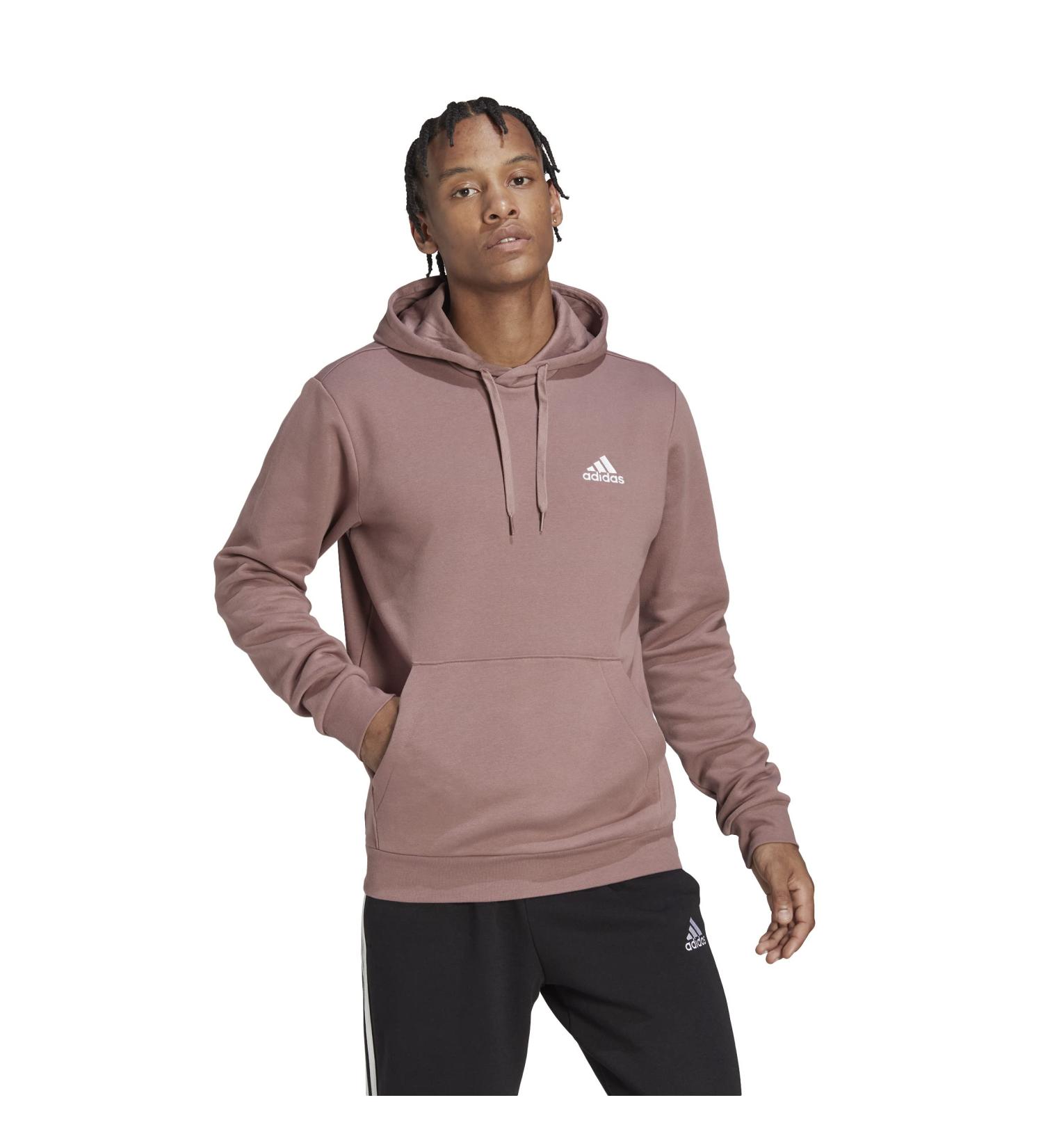 adidas Men's Essentials Fleece Hoodie - Small Wonder Oxide/Black - Buy Online on GoSupps.com