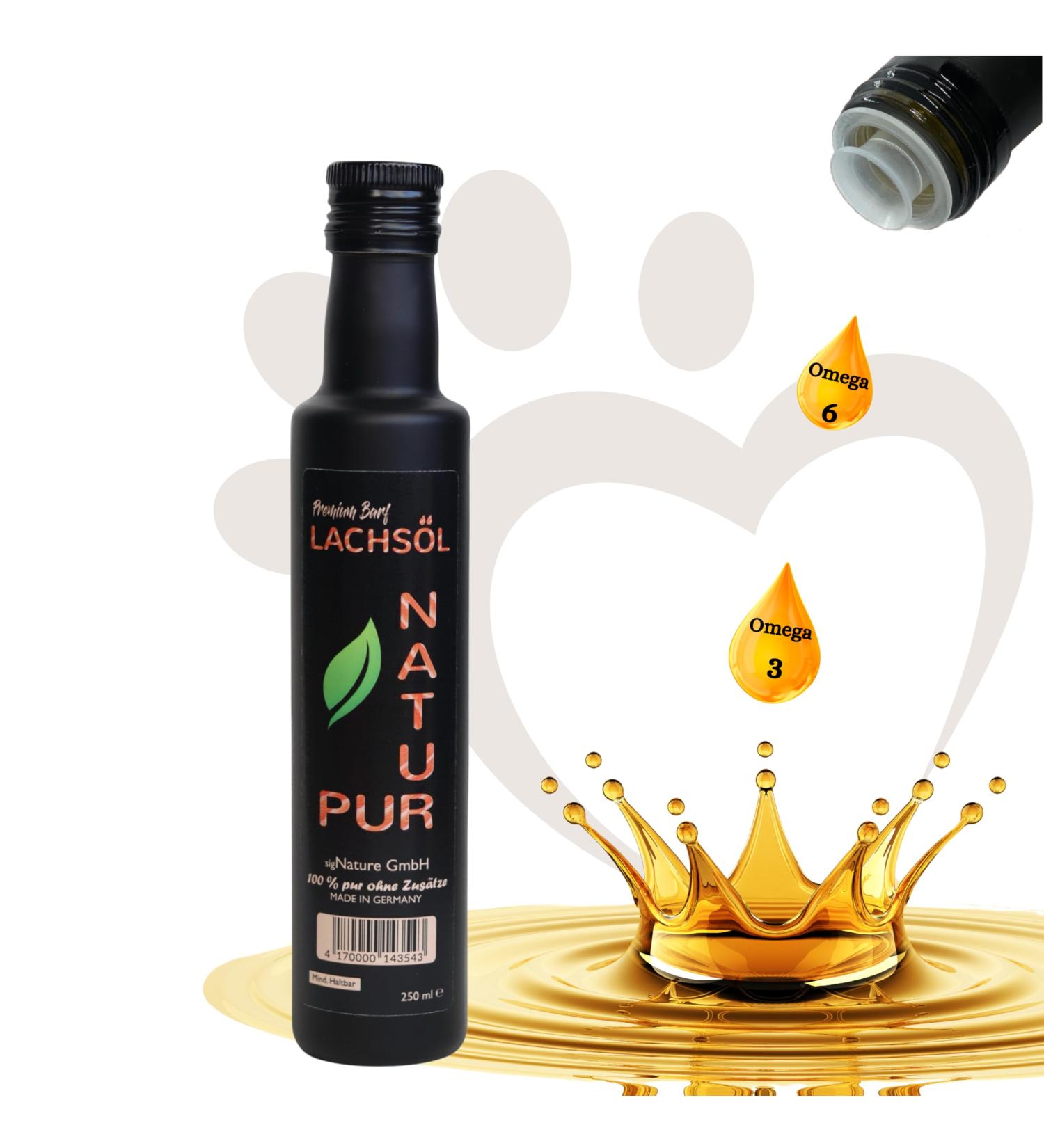 Salmon Oil for Dogs & Cats 250ml - Omega 3 & 6 Rich - Barf Fischl - Additive-Free Freshly Bottled in Germany - 100% Natural Pet Supplement - Buy Online on GoSupps.com