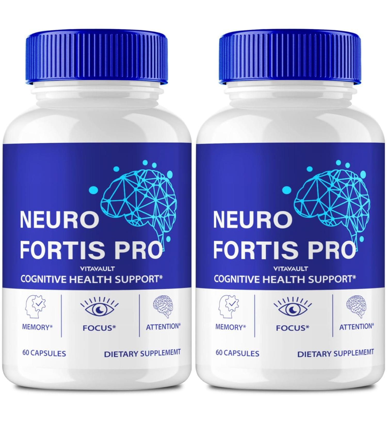 Vitavault Neuro Fortis Pro Brain Supplement - Neuro Fortis Pro Official Formula - NeuroFortis Pro Extra Strength with Ginkgo Biloba Extract Siberian Ginseng Extract - NeuroFortisPro Reviews (2 Pack) - Buy Online on GoSupps.com
