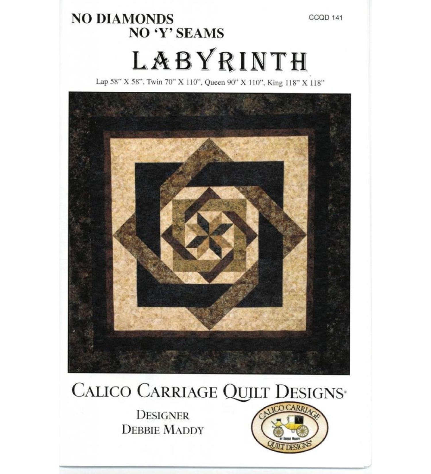 Labyrinth Quilt Pattern  No Diamonds orY Seams  4 Size Options