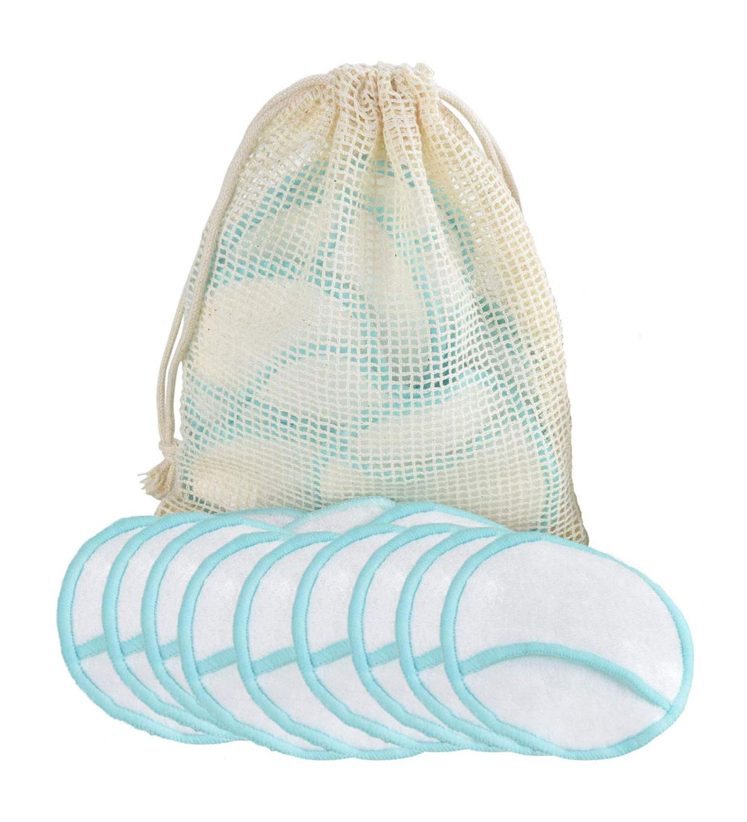Caiming Washable Makeup Removal Pads - 12 Reusable Bamboo & Cotton Cleansing Pads with Laundry Net | Eco-Friendly Cosmetic Care - Buy Online on GoSupps.com