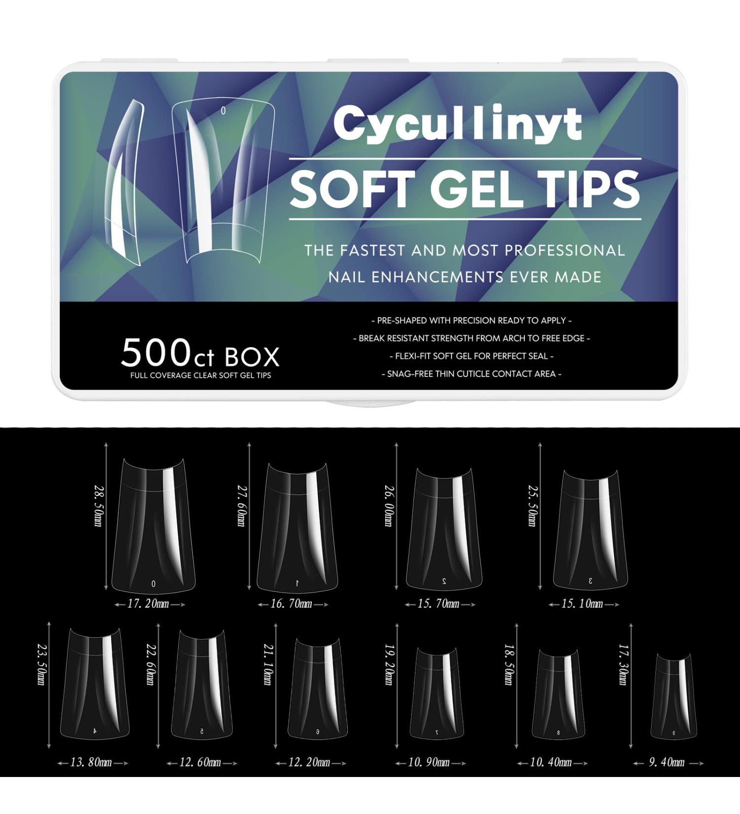 Cycullinyt Clear Duck Nail Tips - 500pcs Short Acrylic False Nail Tips for Nail Art Salon | 10 Sizes with Box Packaging - Buy Online on GoSupps.com