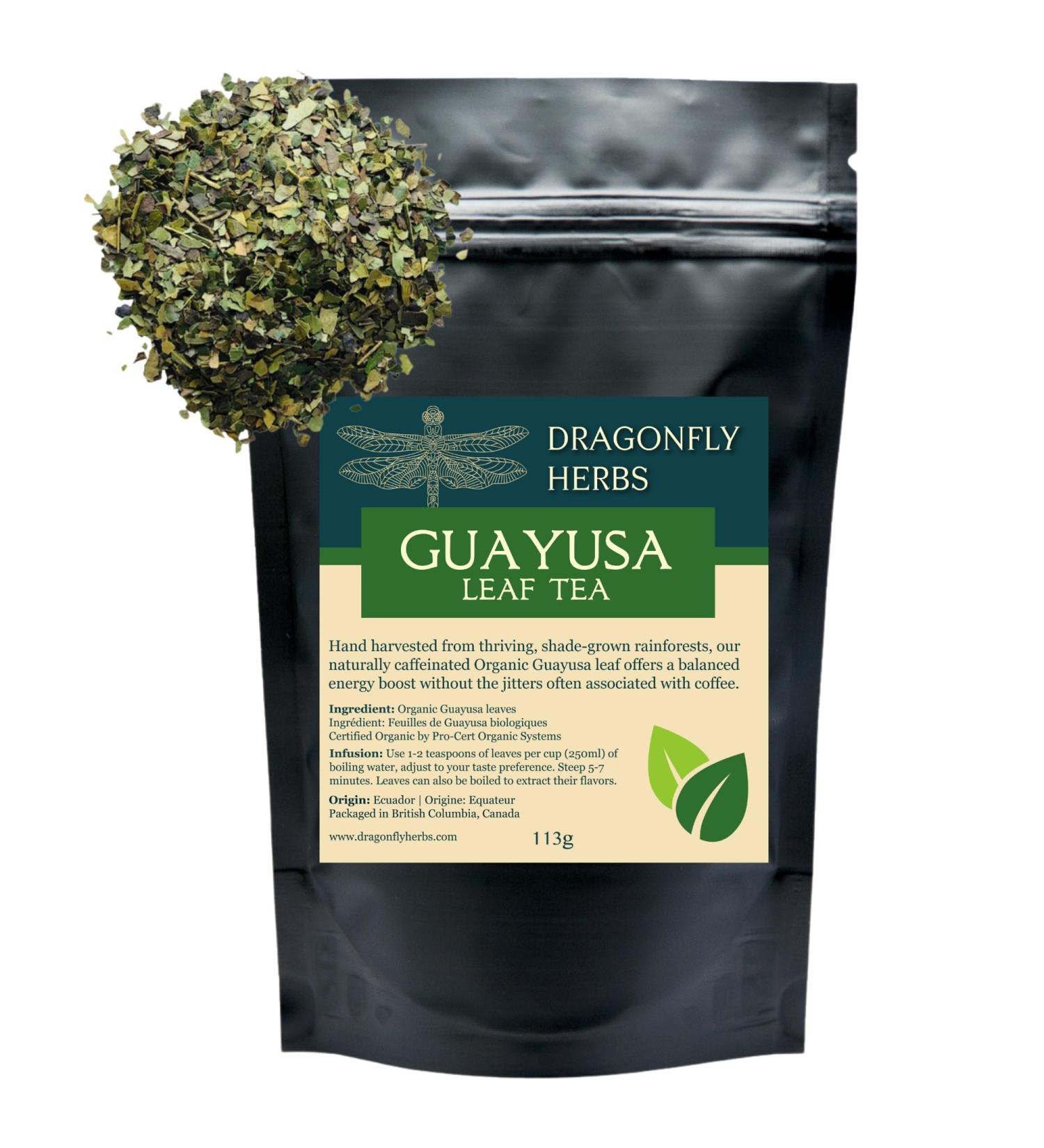 Organic Guayusa Tea 113g Loose Leaf Premium Shade-Grown Ilex Guayusa Coffee Alternative Natural Energy Boost Naturally Caffeinated Herbal Tea | DRAGONFLY HERBS - Buy Online on GoSupps.com