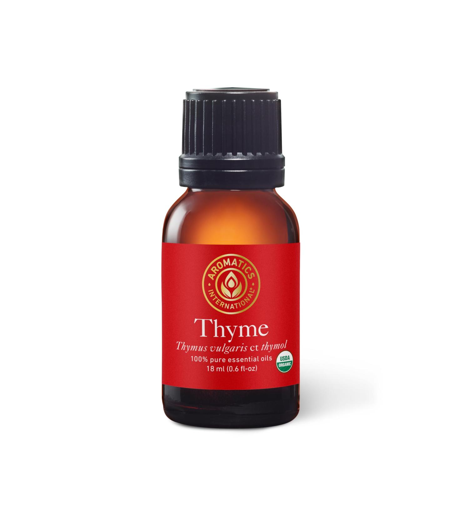 Aromatics International Premium Organic Thyme ct Thymol Essential Oil 18ml | 100% Pure Essential Oil for Diffusion & Aromatherapy Thyme ct Thymol 0.6 Fl Oz (Pack of 1) - Buy Online on GoSupps.com